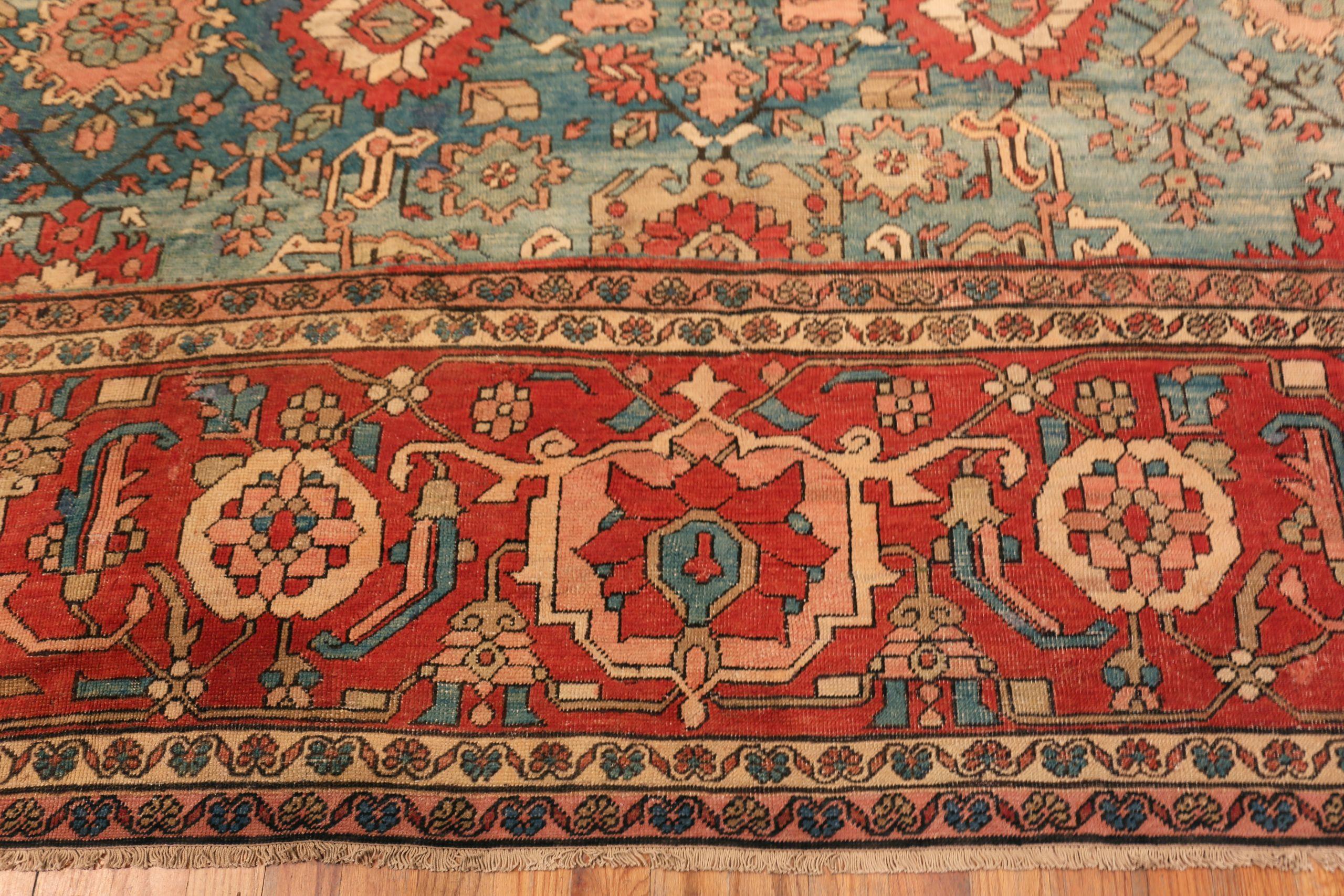 Annodato a mano Nazmiyal Collection Tappeto Heriz persiano antico sovradimensionato 14 ft 3 in x 20 ft 4 in in vendita