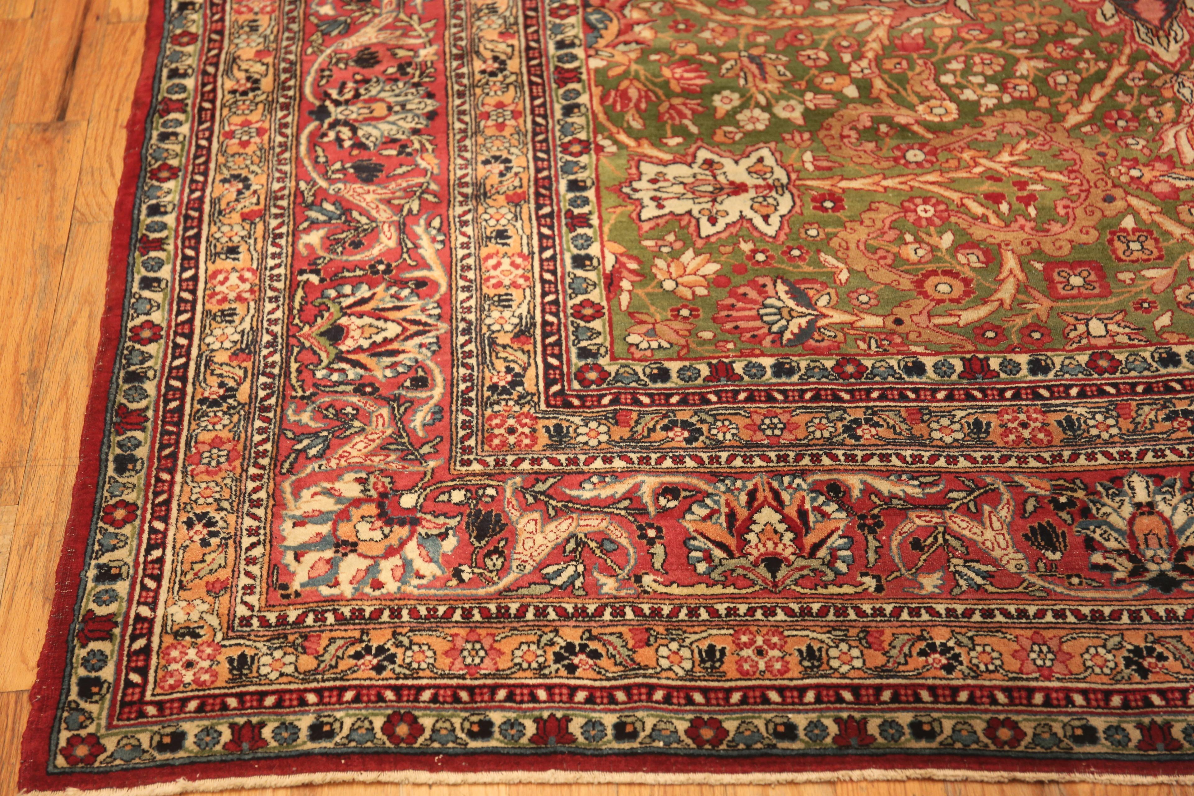 Hand-Knotted Gallery Size Antique Persian Tehran Rug. 7 ft x 15 ft 1 in For Sale