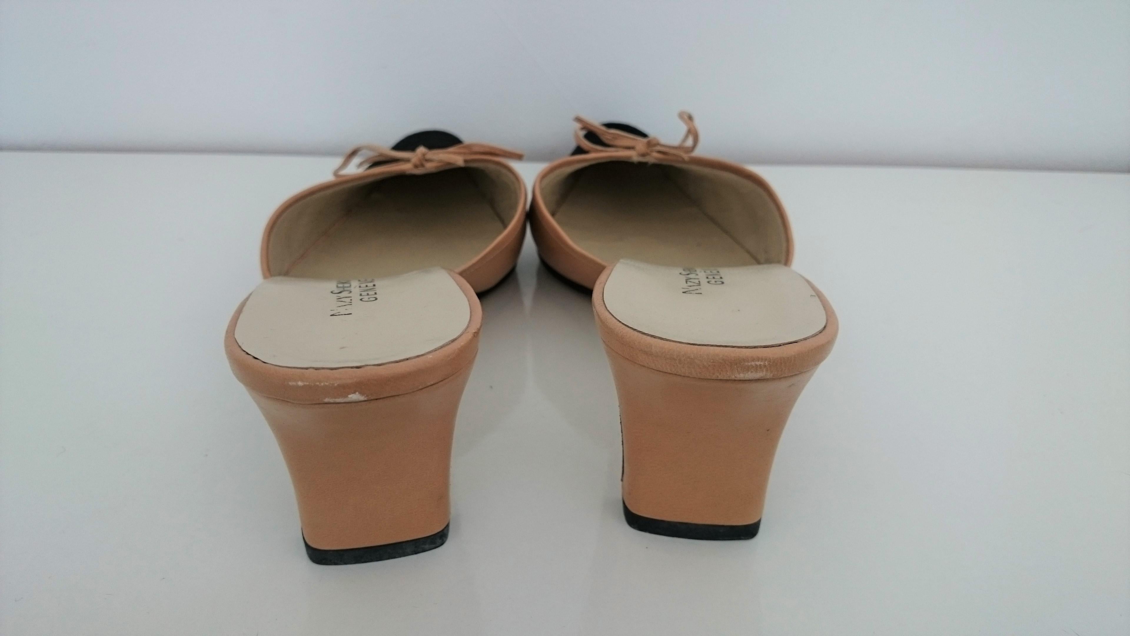 Nazy Sheikhan Bicolor Leather Heels. Size 41 In Good Condition For Sale In Somo (Santander), ES