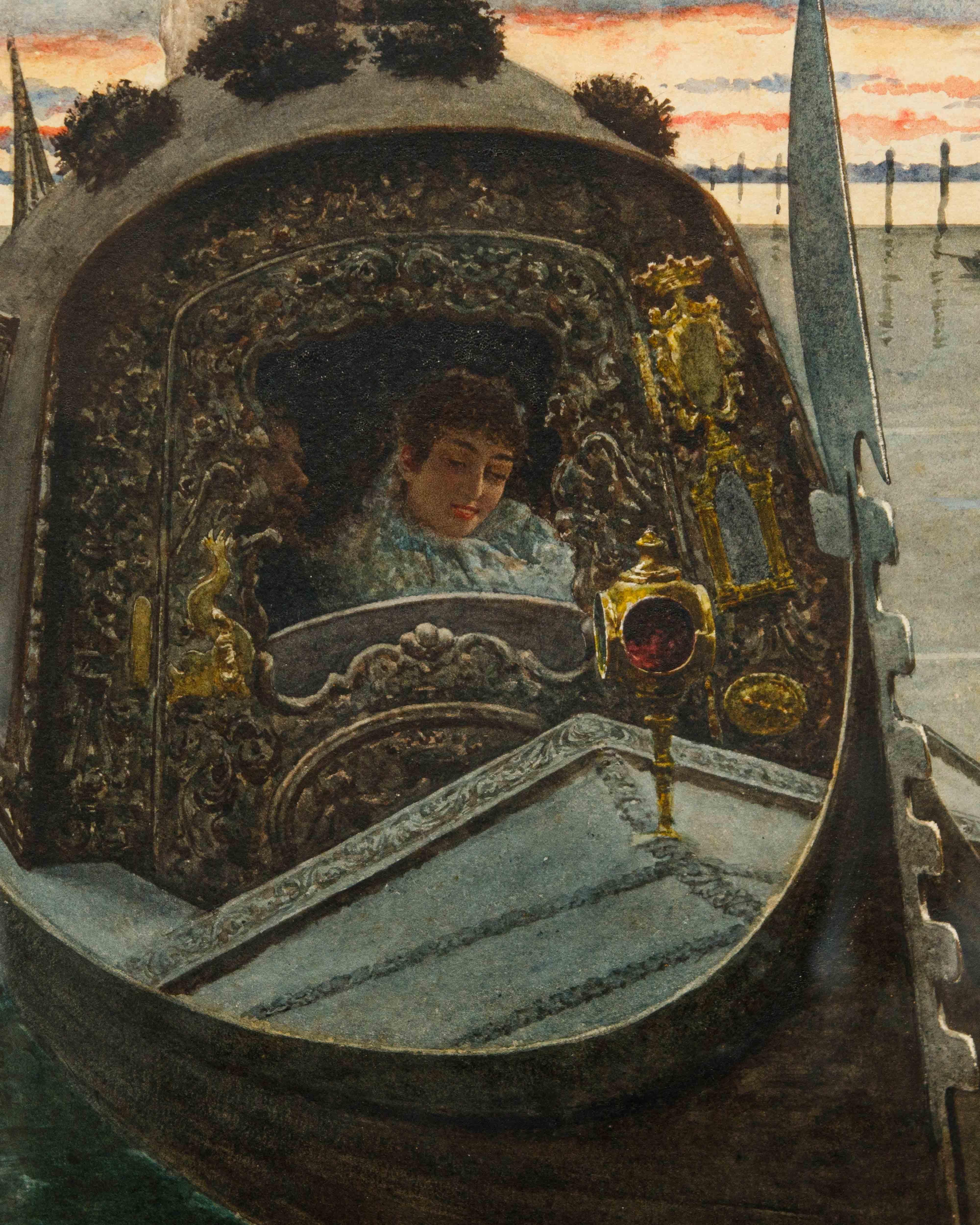 Nazzareno Cipriani (Rom, 1843 - 1925), In der Gondel im Angebot 11
