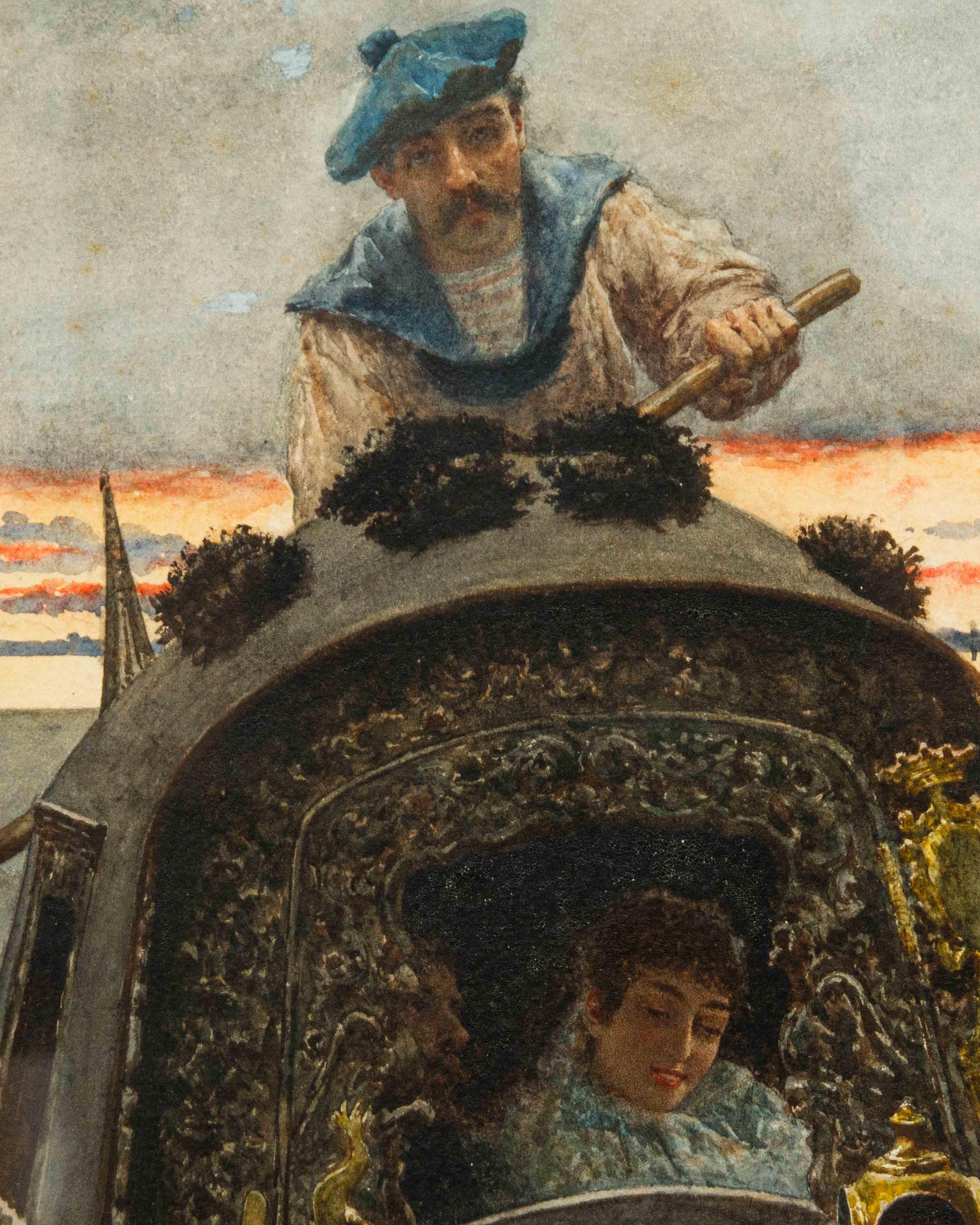 Nazzareno Cipriani (Rom, 1843 - 1925), In der Gondel im Angebot 12
