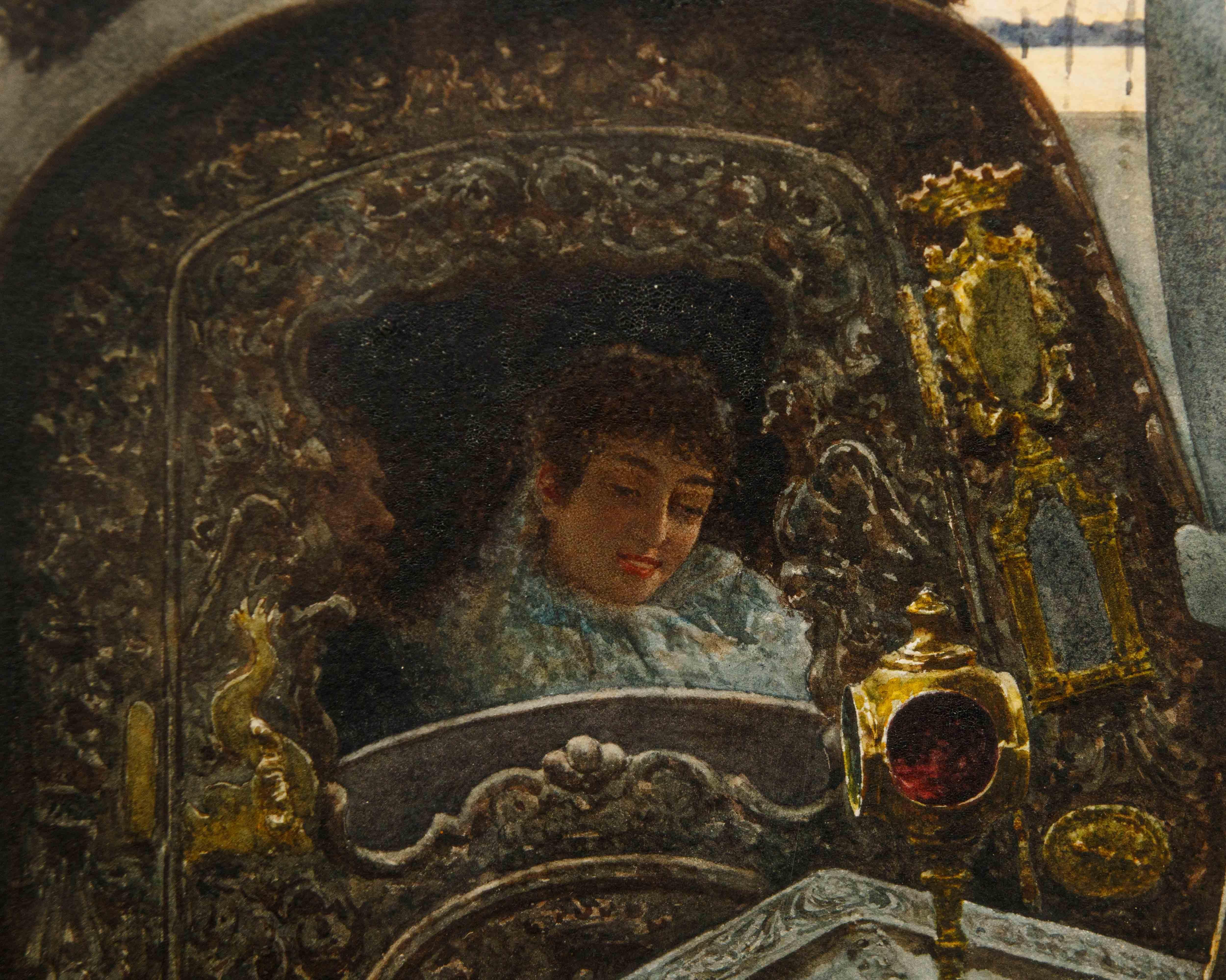 Nazzareno Cipriani (Rom, 1843 - 1925), In der Gondel im Angebot 1