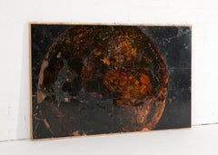 NB 12, Large Red Painting of a Planet on Wood Panel, Thierry Despont, US, 2002