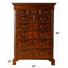 NBR102GB Chippendale Mahogany Tall Chest