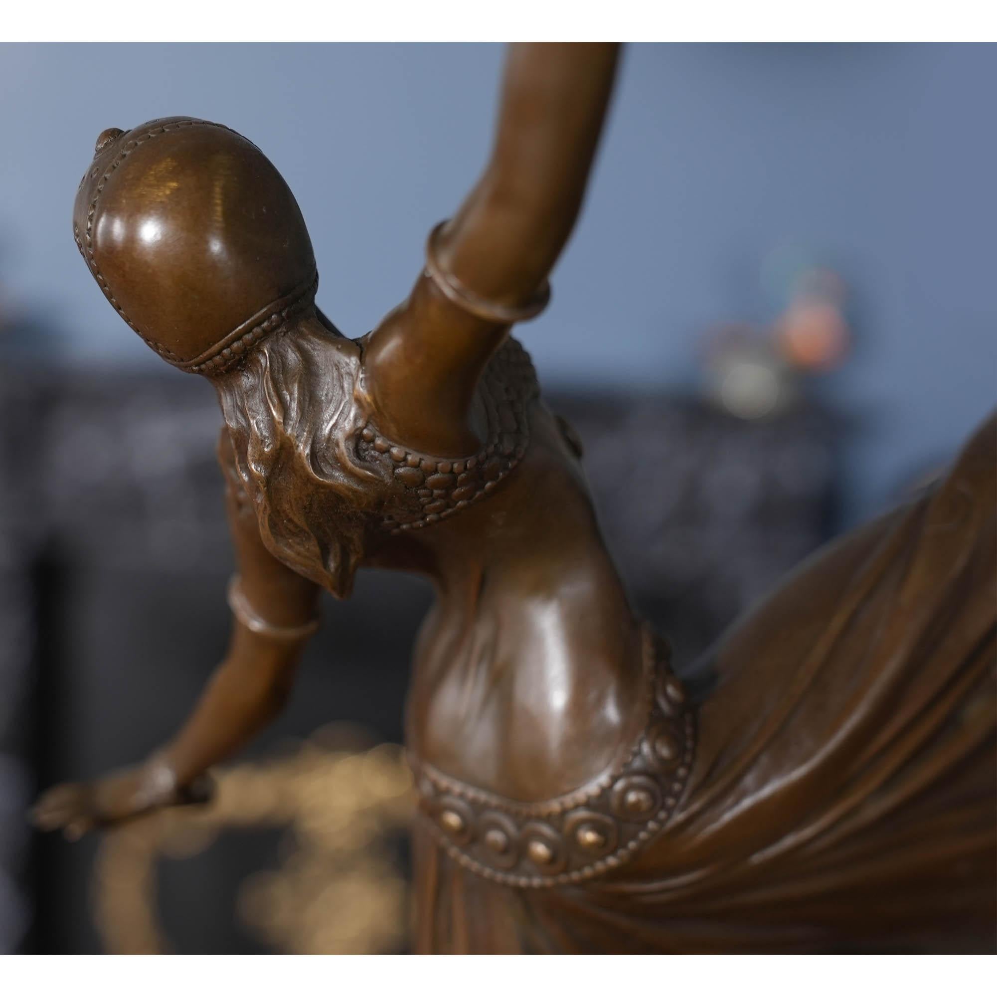 NBRHMN041 Ballerina in bronzo su base in marmo in vendita 2