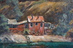 Paysage d'automne de Yosemite du milieu du siècle dernier -  L'abat-jour de vison sur la rivière Tuolumne