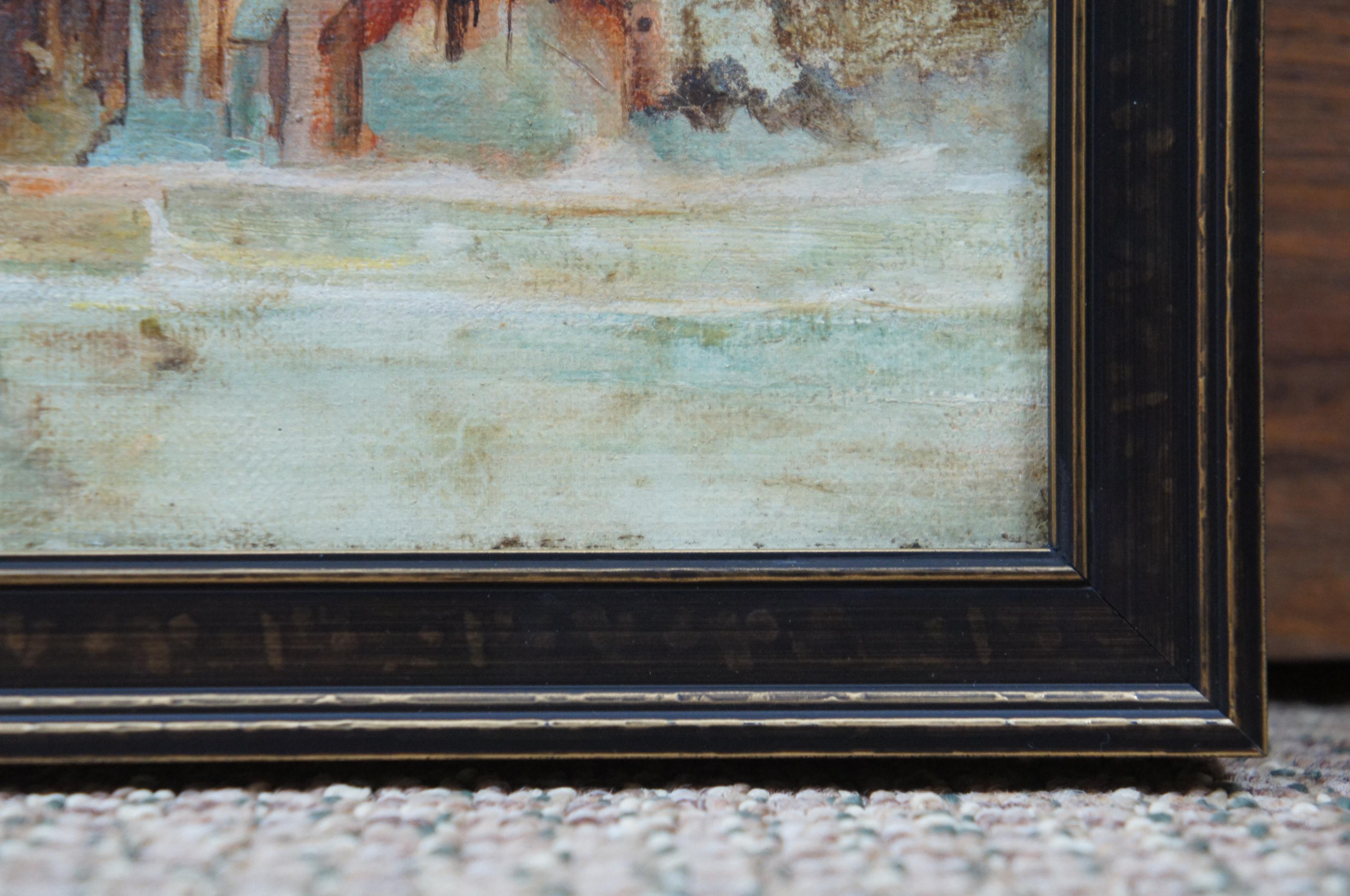 20th Century N.C. Wyeth Oil Painting University Landscape Gothic Architecture