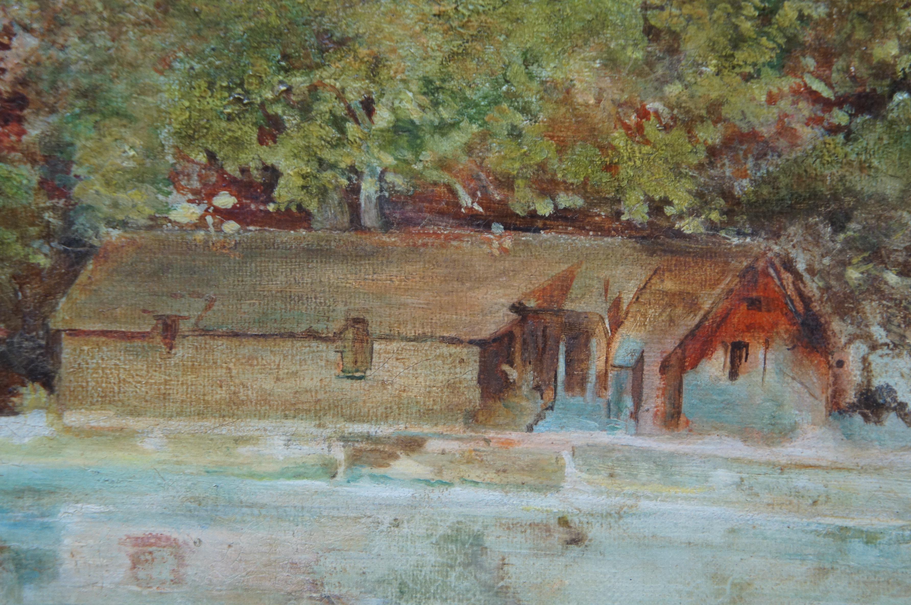 N.C. Wyeth Oil Painting University Landscape Gothic Architecture 2