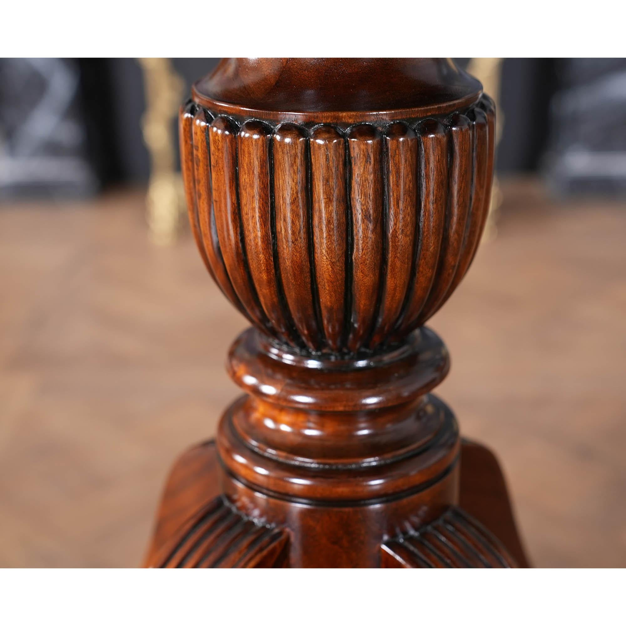 NCMP013 Mesa de Comedor Caoba Pedestal Tallado a mano en venta