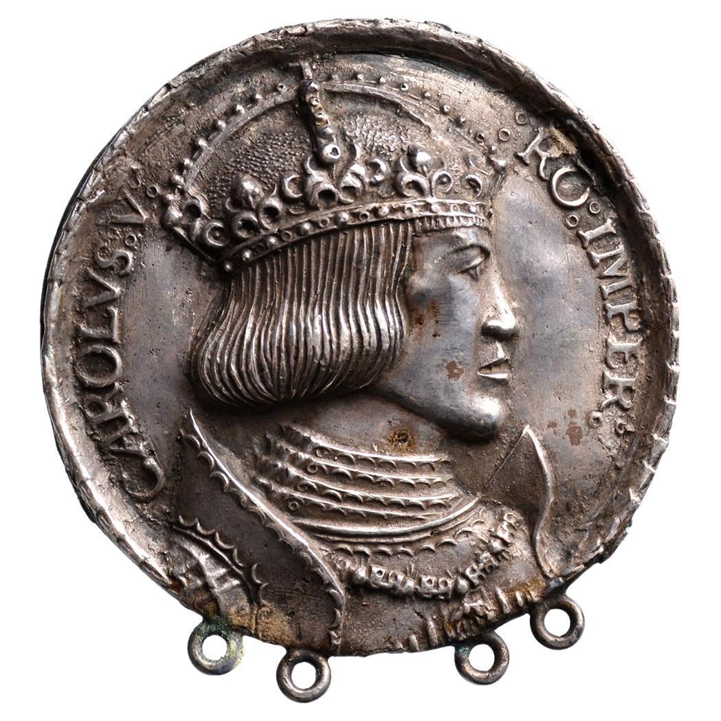 A.V D.D. Médaille de dédicace de Charles V sur son couronnement et le projet d'Empire.