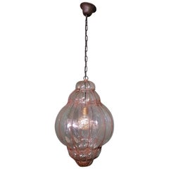 Large Model Murano Venetian Pendant Made of Clear Glass