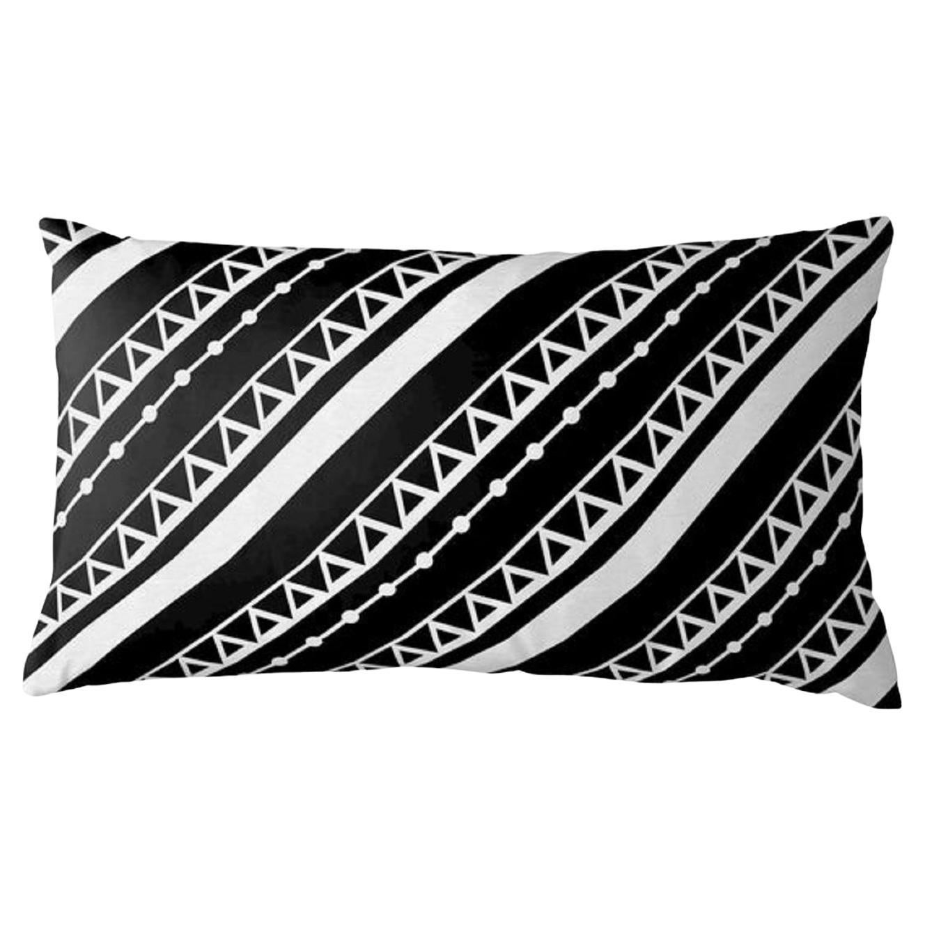 Ndop Black and White Lumbar Pillow