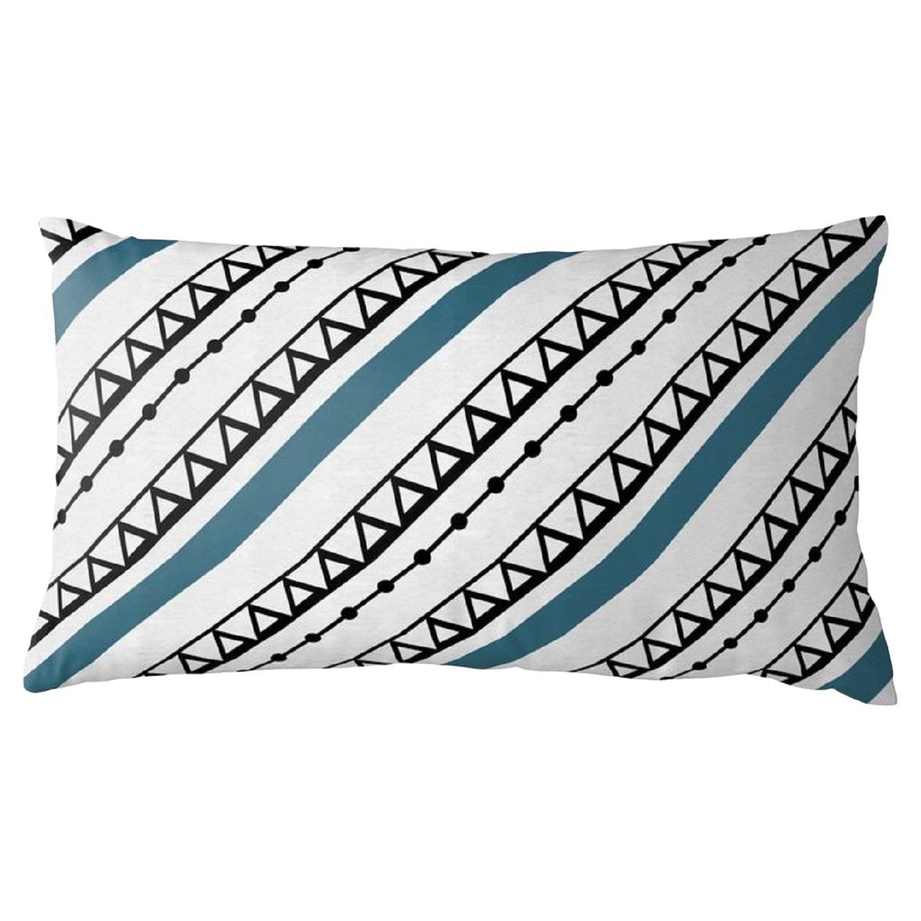 Ndop Blue and White Lumbar Pillow For Sale