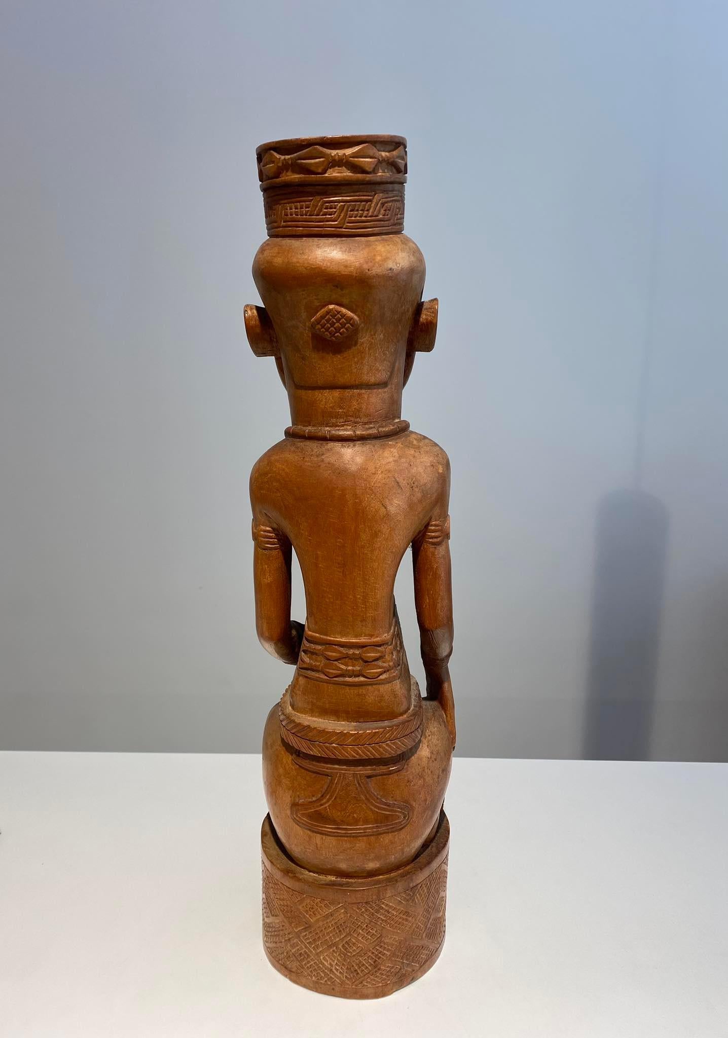 Hardwood Ndop Kuba Statue From The Kuba Ndengese Shoowa Tribe Dr Congo Kasaï African Art For Sale