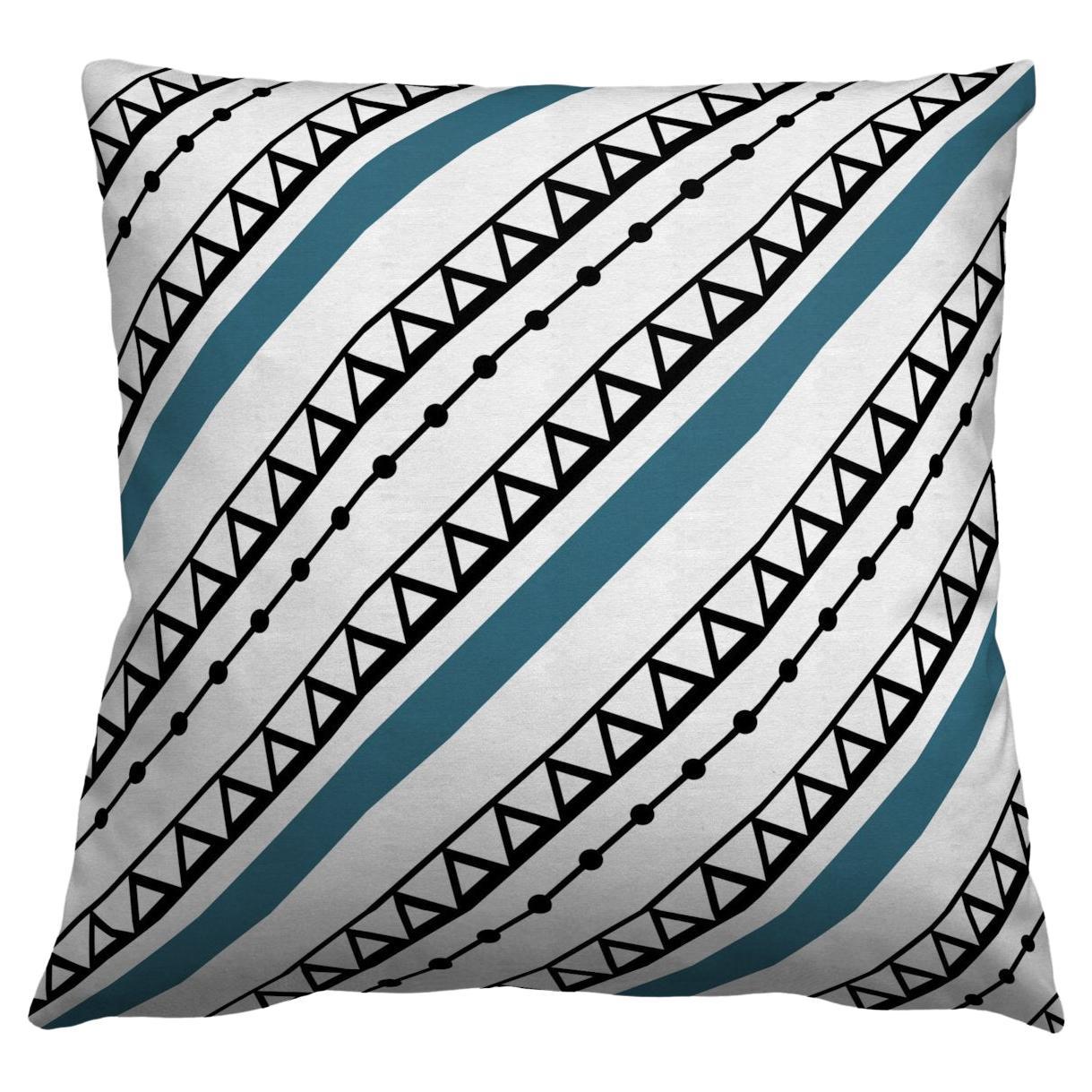 Ndop White and Blue Pillow For Sale