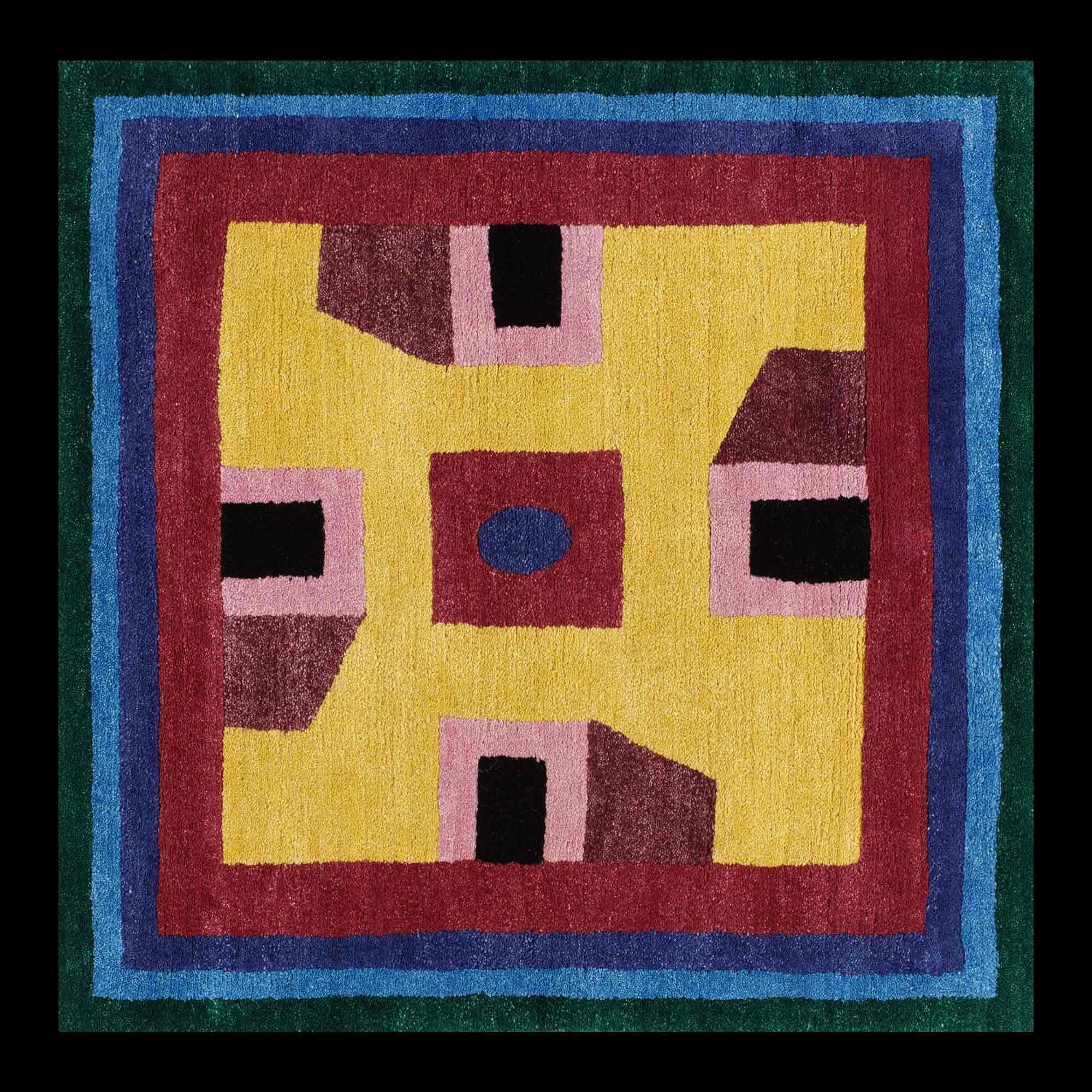NDP21 woollen carpet by Nathalie du Pasquier for Post Design collection/Memphis

A woollen carpet handcrafted by different Nepalese artisans. Made in a limited edition of 36 signed, numbered examples.

As the carpet is made by hand, there are