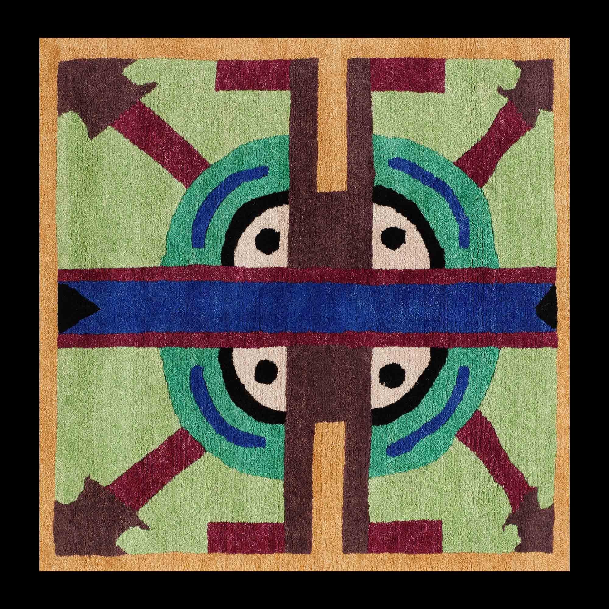 NDP22 woollen carpet by Nathalie Du Pasquier for Post Design collection/Memphis

A woollen carpet handcrafted by different Nepalese artisans. Made in a limited edition of 36 signed, numbered examples.

As the carpet is made by hand, there are