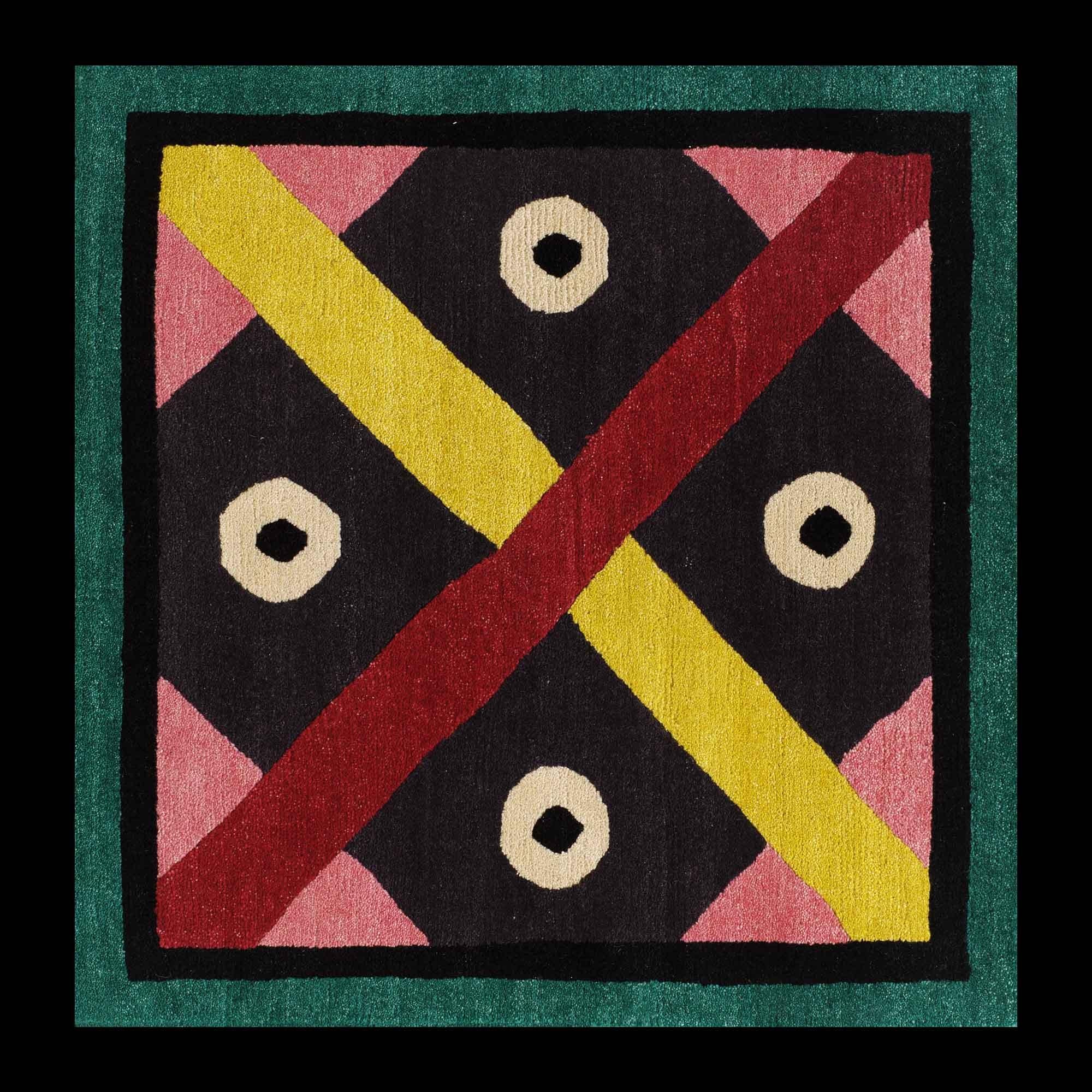 NDP23 woollen carpet by Nathalie Du Pasquier by Post Design collection/Memphis

A woollen carpet handcrafted by different Nepalese artisans. Made in a limited edition of 36 signed, numbered examples.

As the carpet is made by hand, there are