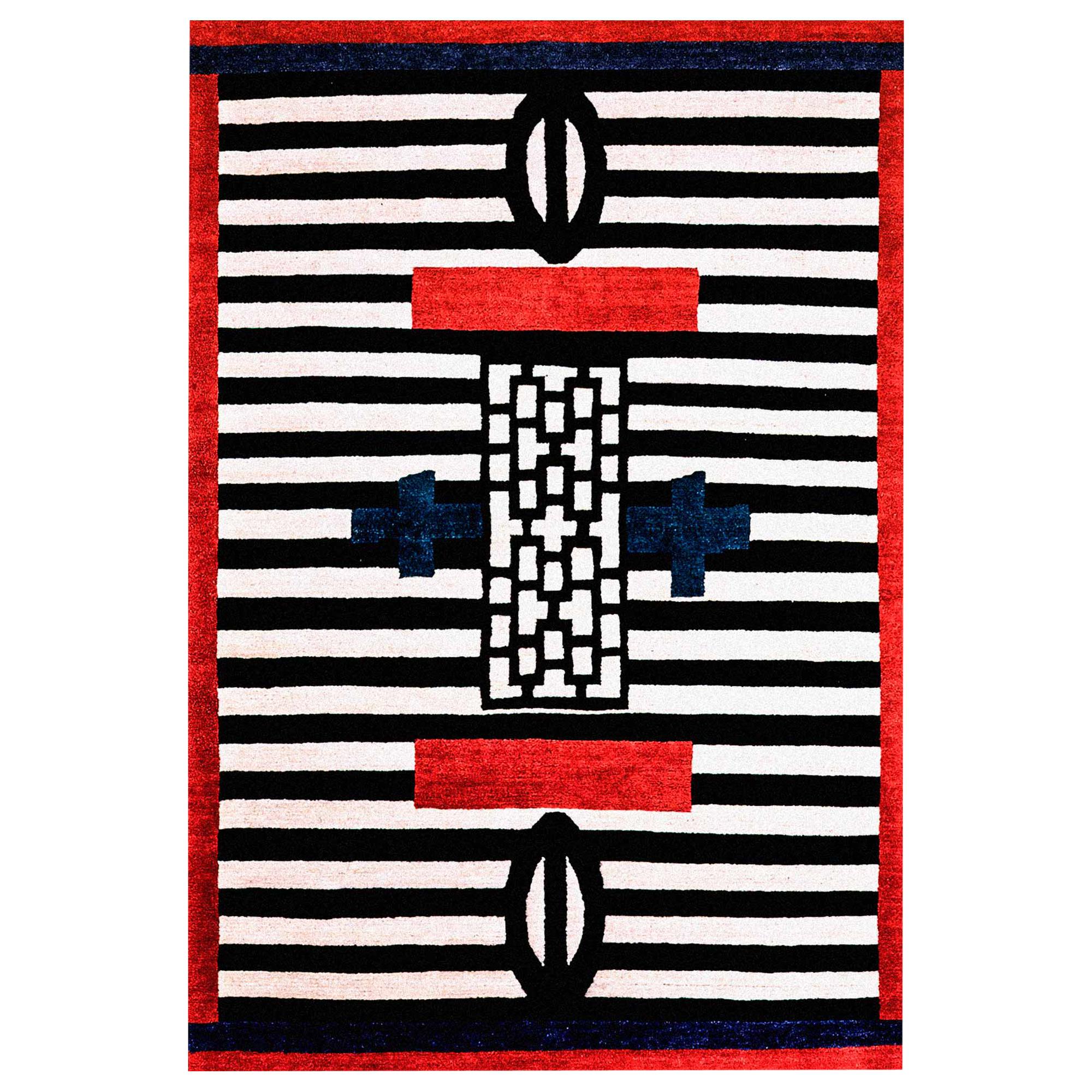 NDP4 Woollen Carpet by Nathalie du Pasquier for Post Design Collection/Memphis For Sale