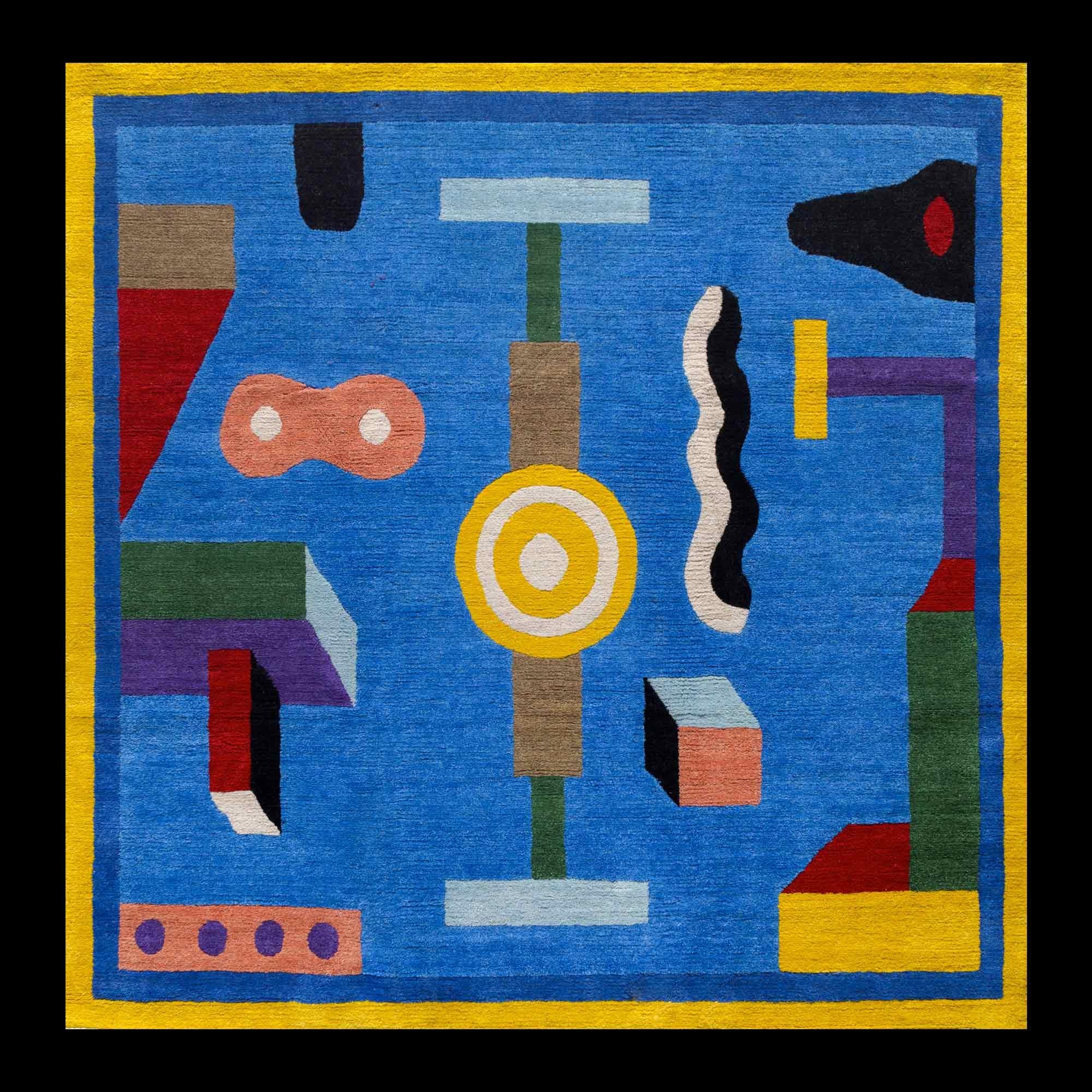 NDP45 woollen carpet by Nathalie Du Pasquier for Post Design collection/Memphis

A woollen carpet handcrafted by different Nepalese artisans. Made in a limited edition of 36 signed, numbered examples.

As the carpet is made by hand, there are