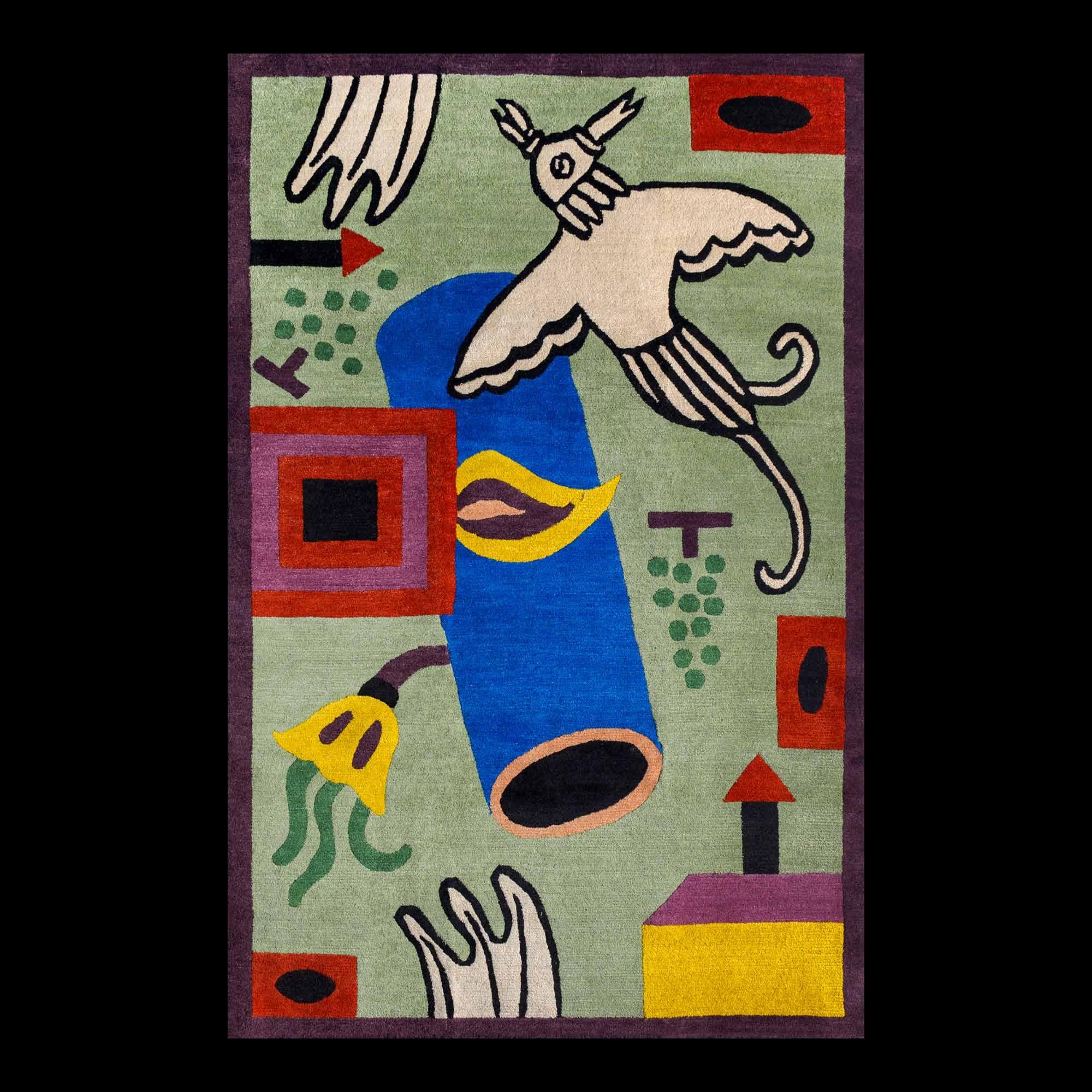 NDP48 woollen carpet by Nathalie Du Pasquier for Post Design collection/Memphis

A woollen carpet handcrafted by different Nepalese artisans. Made in a limited edition of 36 signed, numbered examples.

As the carpet is made by hand, there are