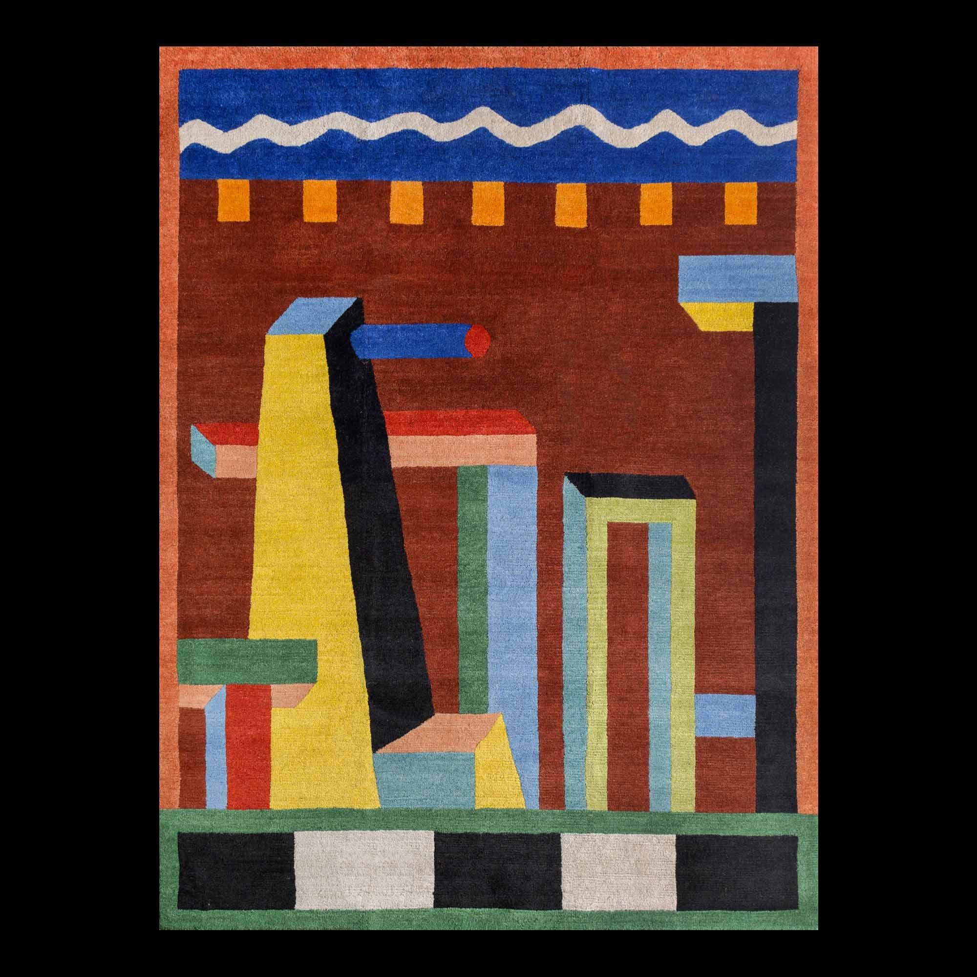 NDP51 woollen carpet by Nathalie Du Pasquier for Post Design collection/Memphis

A woollen carpet handcrafted by different Nepalese artisans. Made in a limited edition of 36 signed, numbered examples.

As the carpet is made by hand, there are