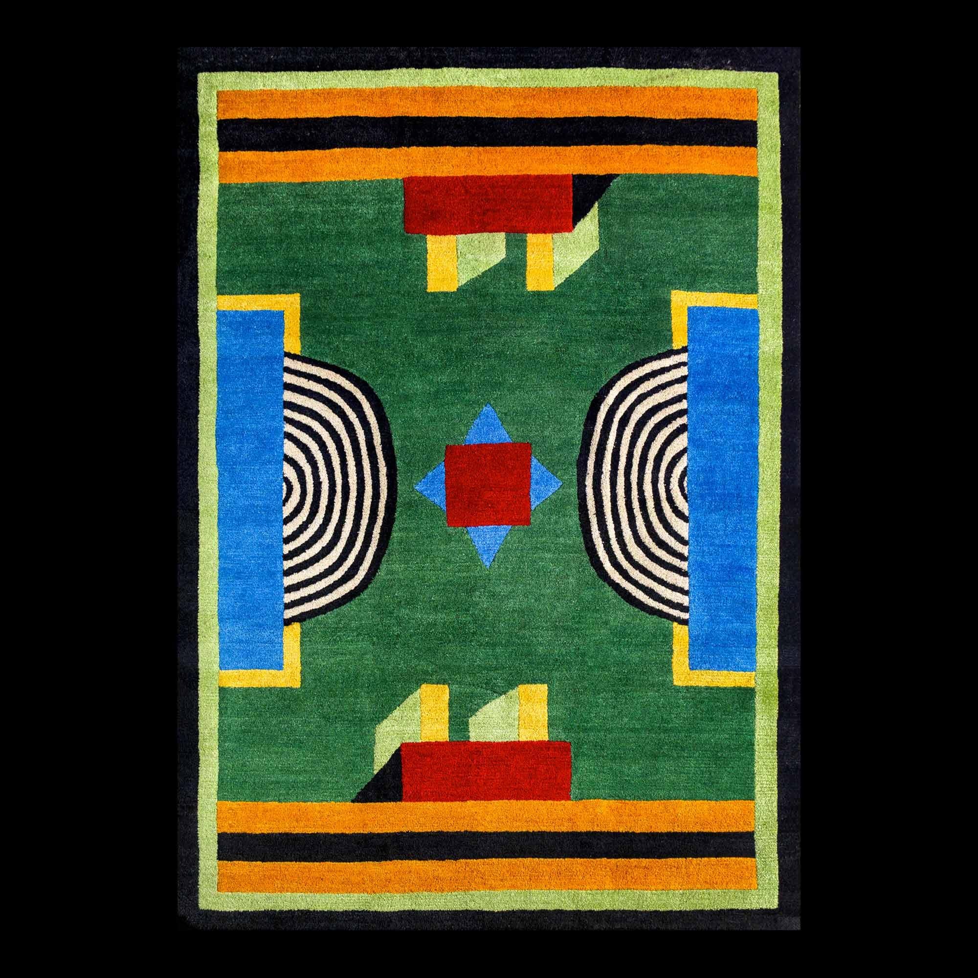 NDP52 woollen carpet by Nathalie Du Pasquier for Post Design collection/Memphis

A woollen carpet handcrafted by different Nepalese artisans. Made in a limited edition of 36 signed, numbered examples.

As the carpet is made by hand, there are