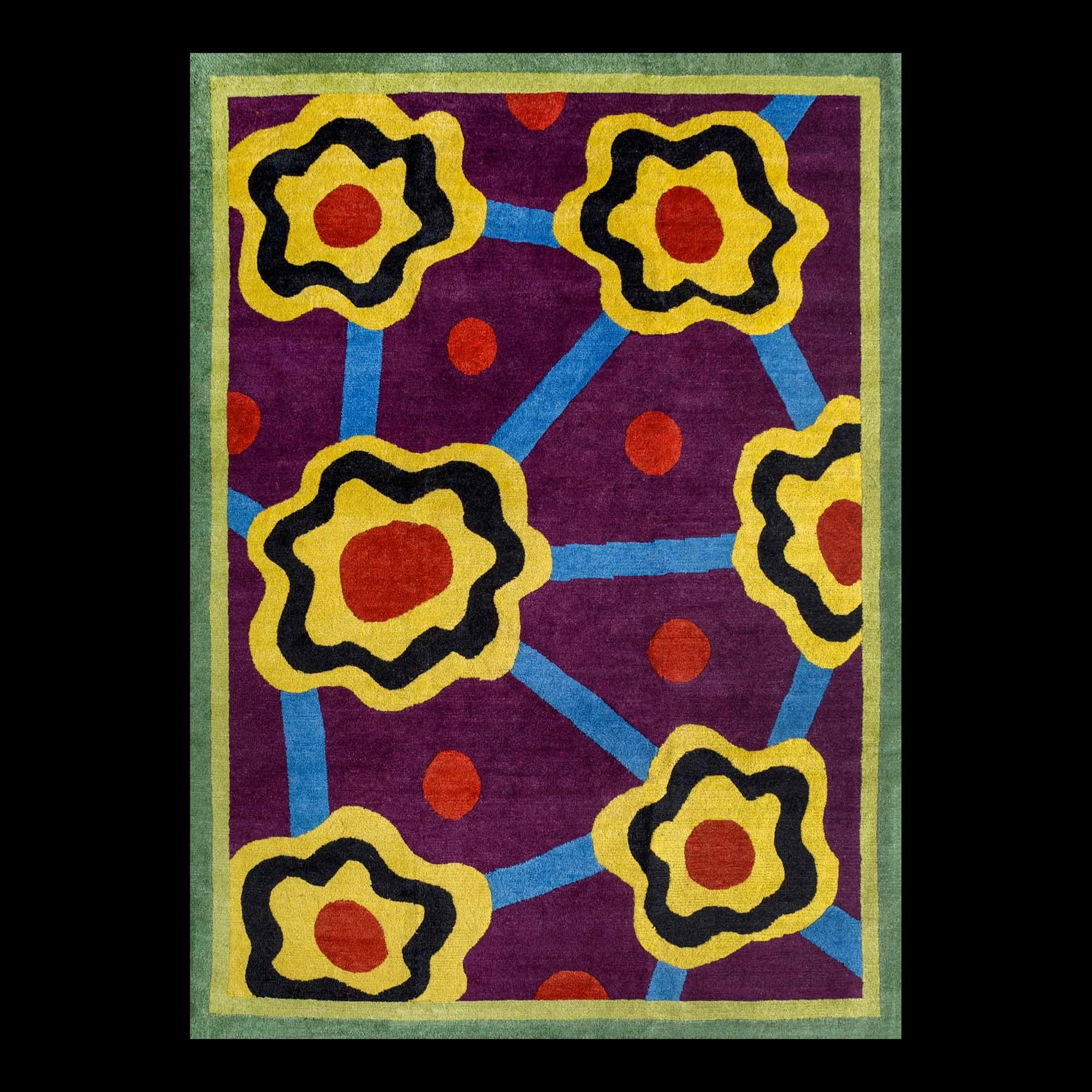 NDP53 woollen carpet by Nathalie Du Pasquier for Post Design collection/Memphis

A woollen carpet handcrafted by different Nepalese artisans. Made in a limited edition of 36 signed, numbered examples.

As the carpet is made by hand, there are