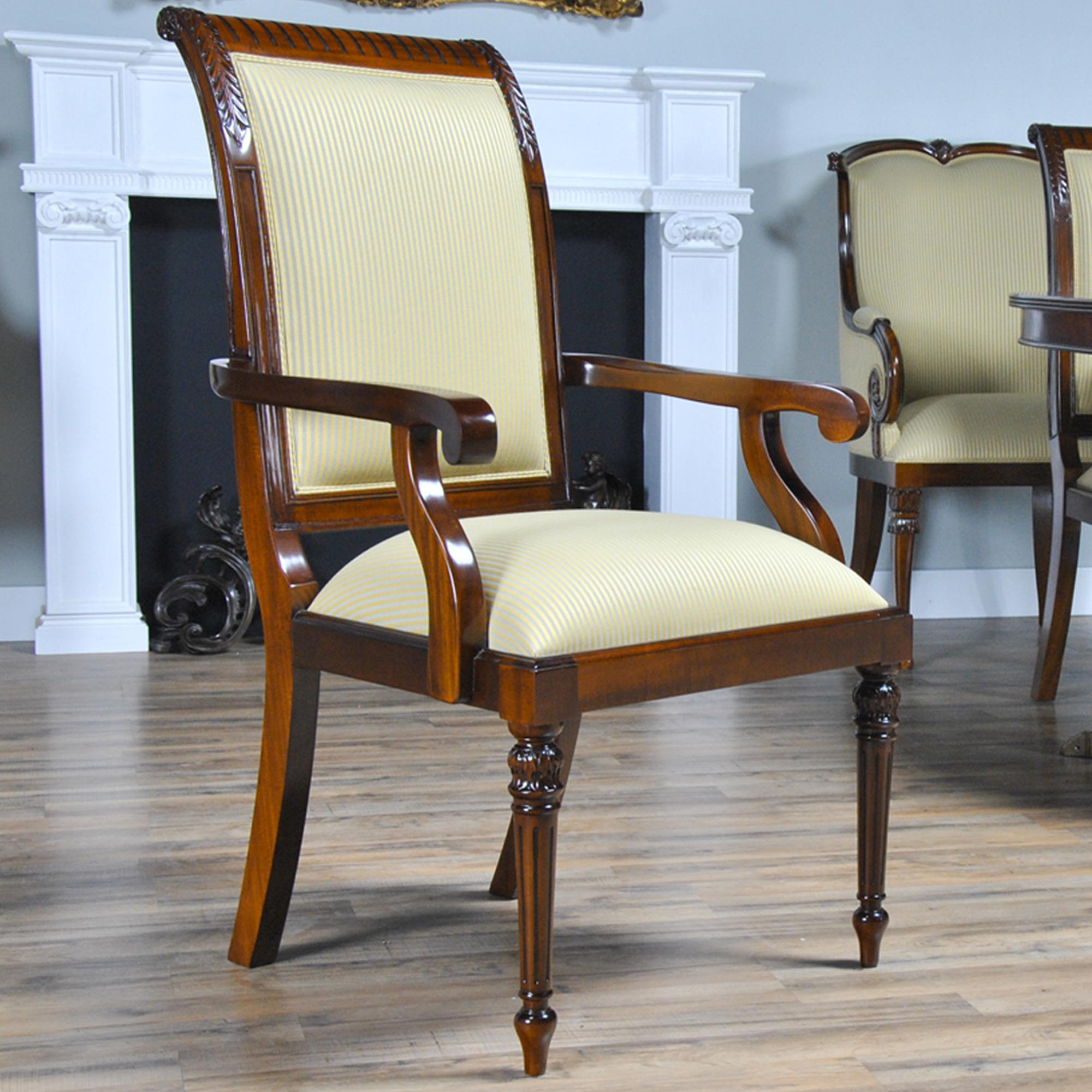 Contemporary NDRAC055X Set of 8 Tall Back Upholstered Chairs For Sale
