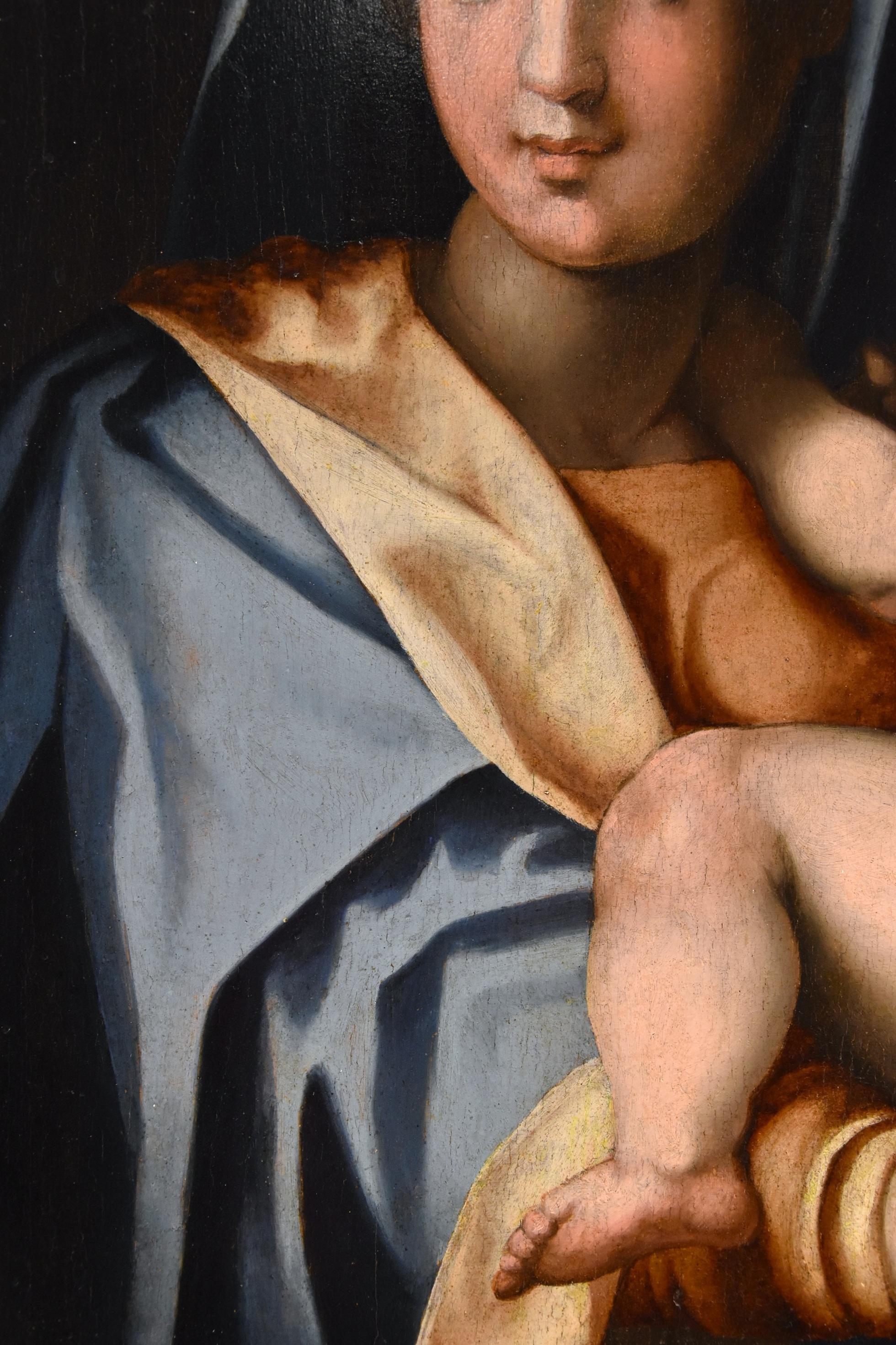 Peinture de Madonna Child Del Sarto sur table Maître ancien du 16ème siècle en vente 8