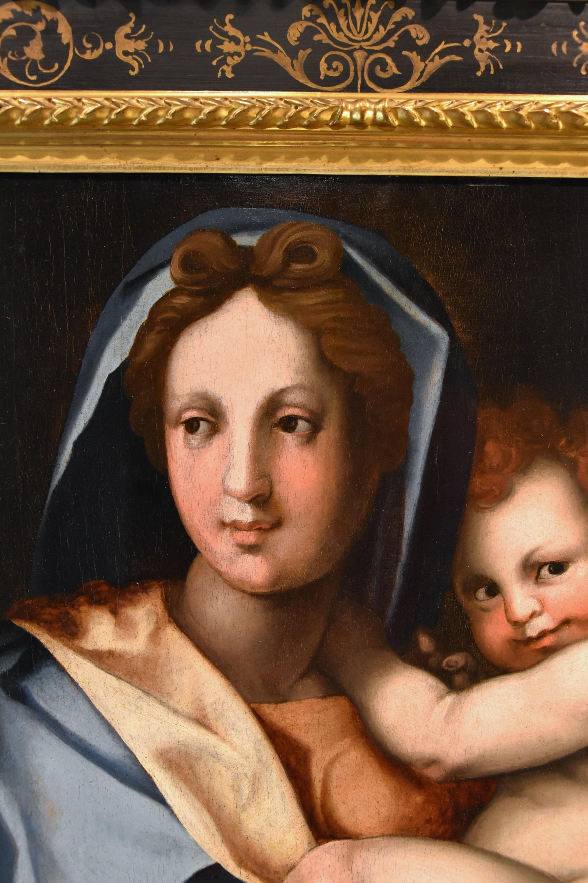 Peinture de Madonna Child Del Sarto sur table Maître ancien du 16ème siècle en vente 9