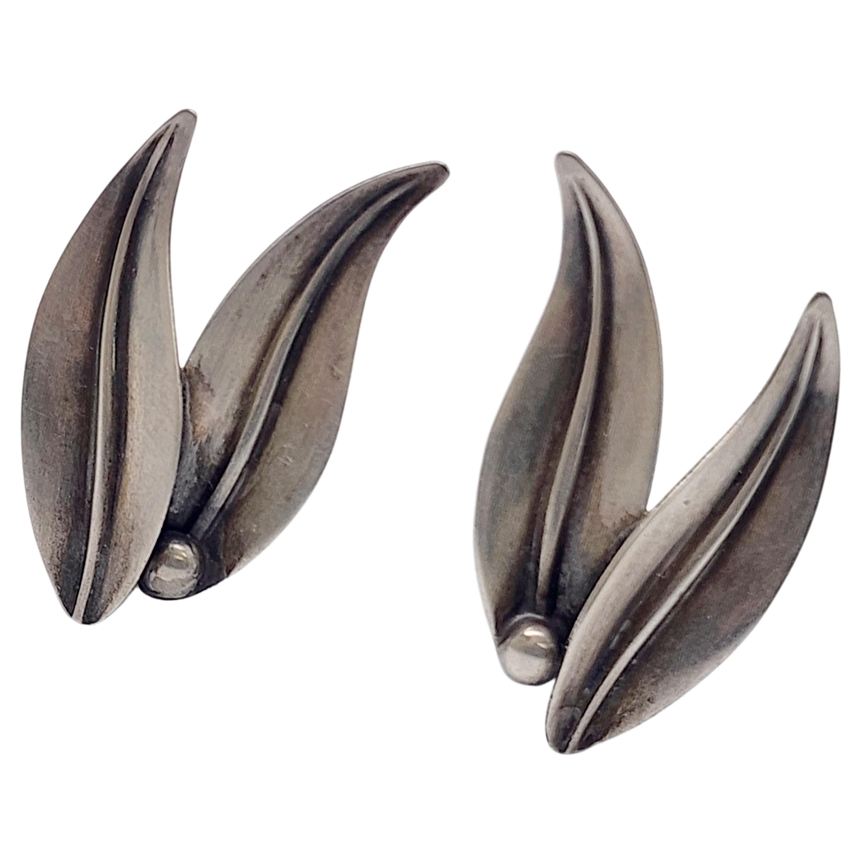 NE From Denmark Sterling Silver Leaf Clip-On Earrings #18611 1