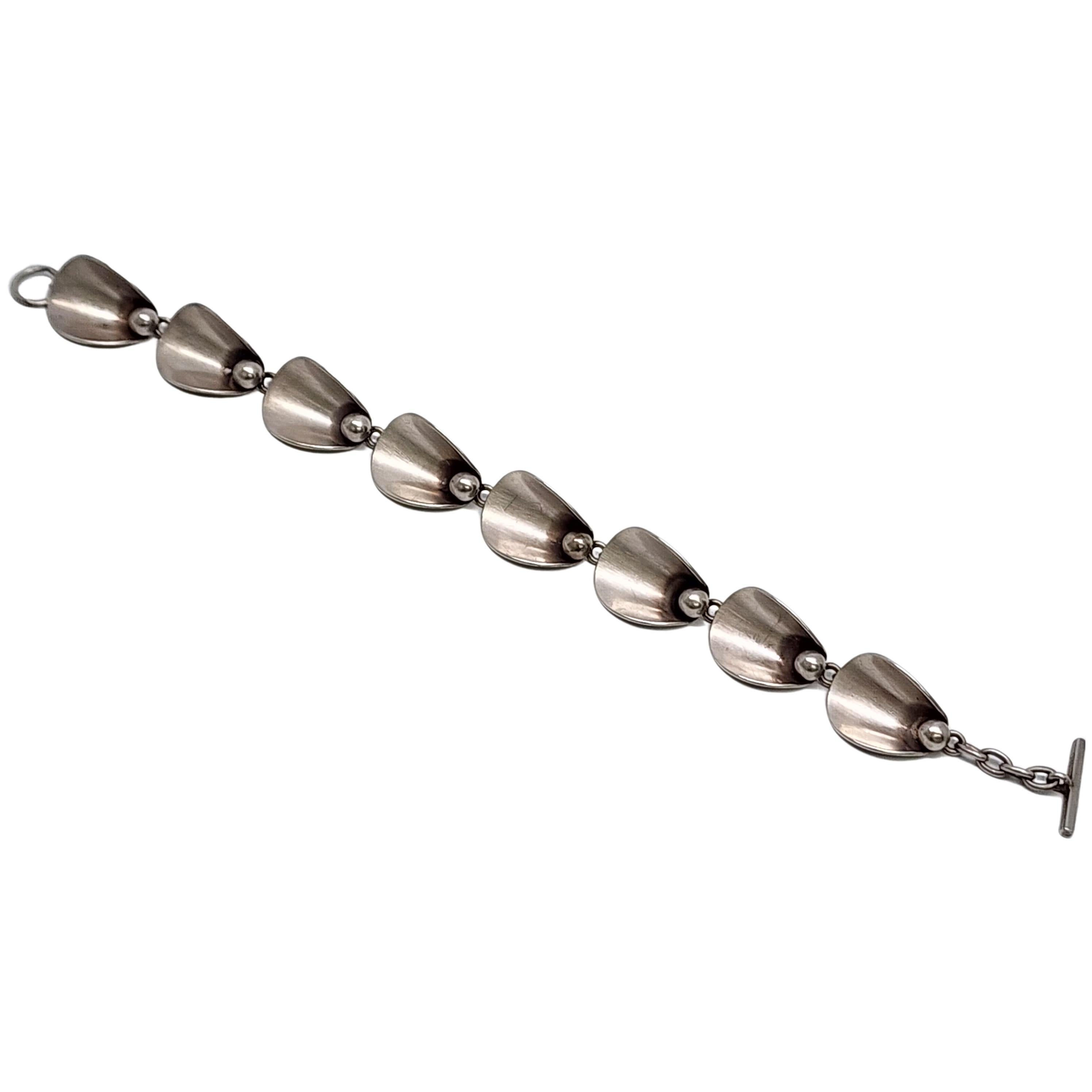 Women's NE From Denmark Sterling Silver Modernist Link Toggle Bracelet #17896