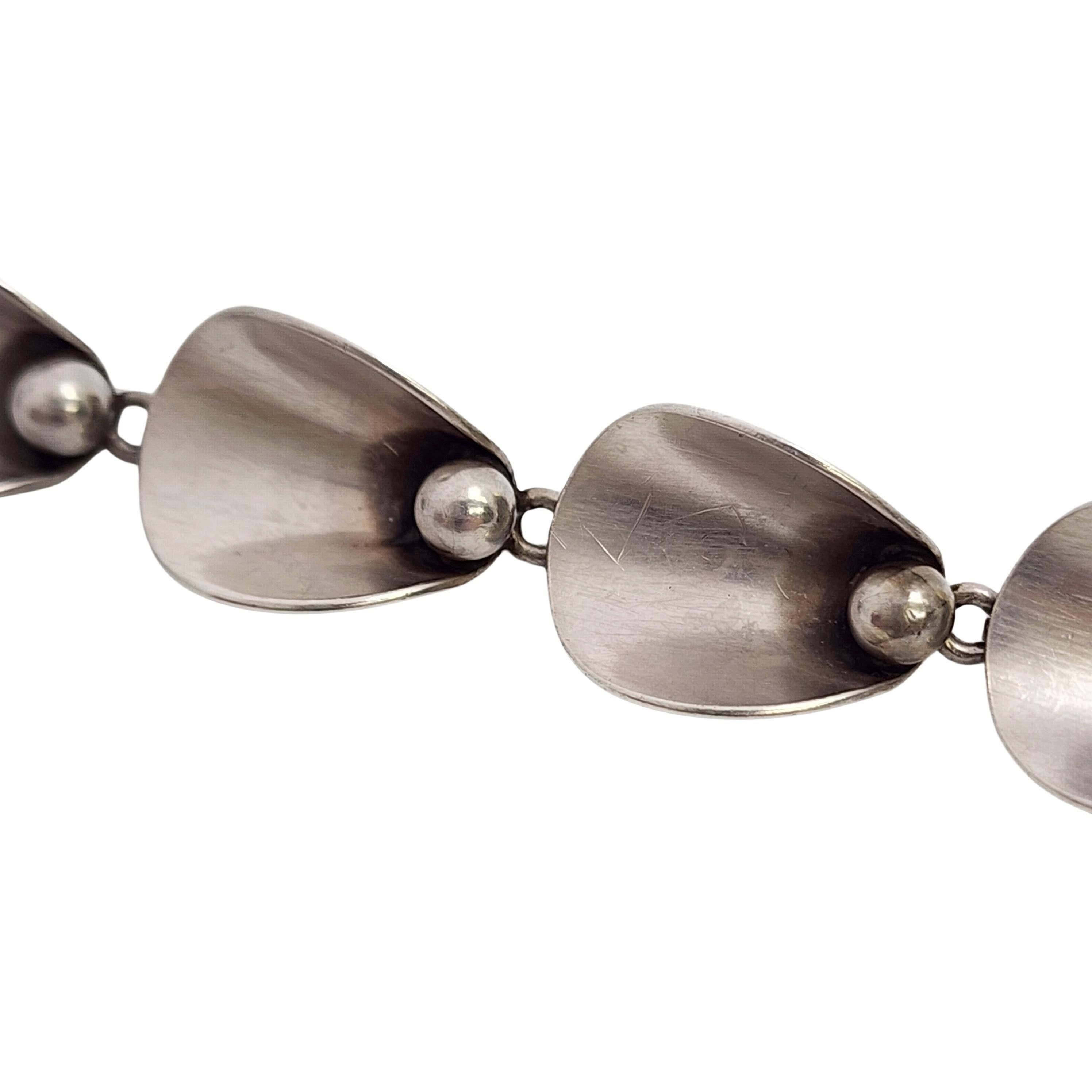 NE From Denmark Sterling Silver Modernist Link Toggle Bracelet #17896 1