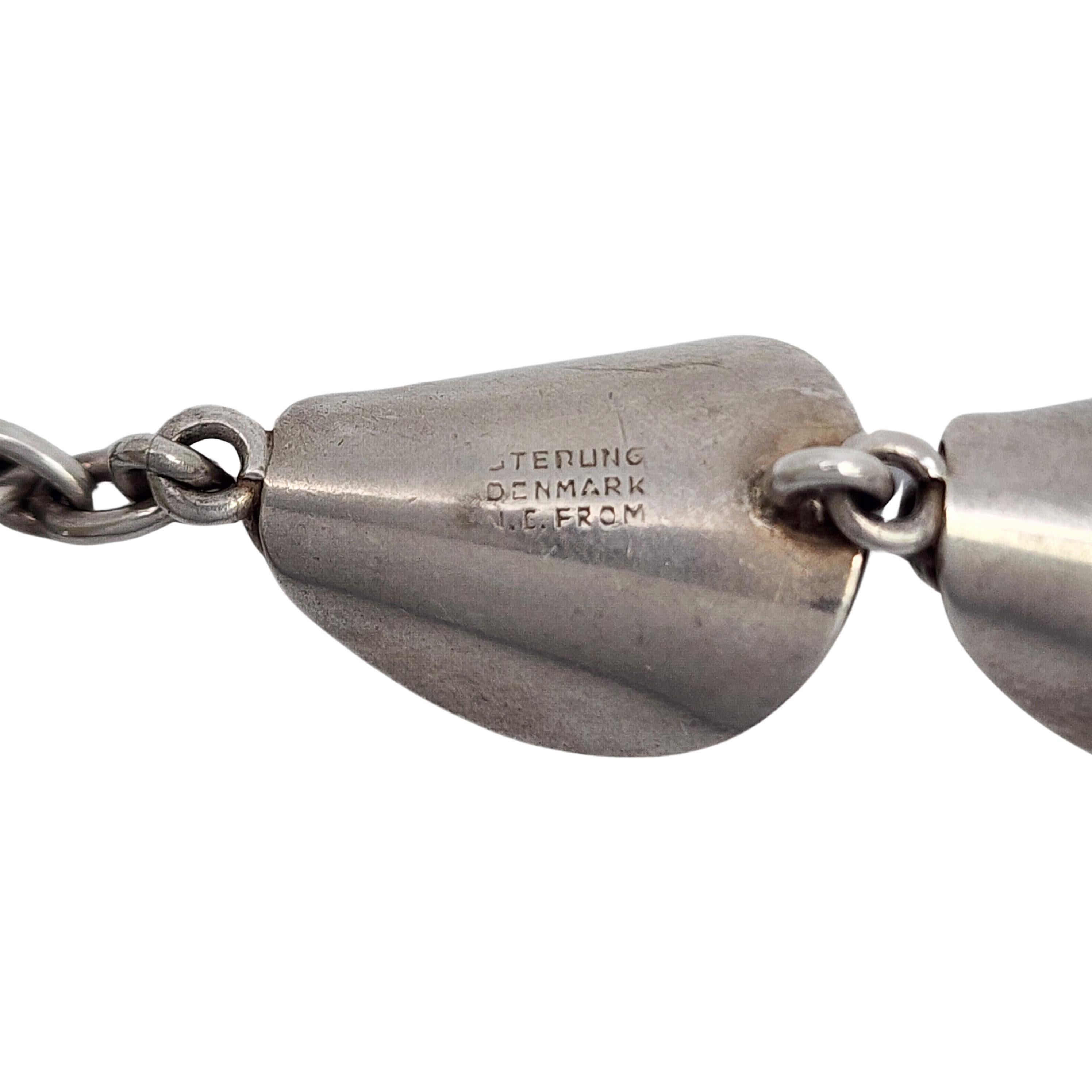 NE From Denmark Sterling Silver Modernist Link Toggle Bracelet #17896 3