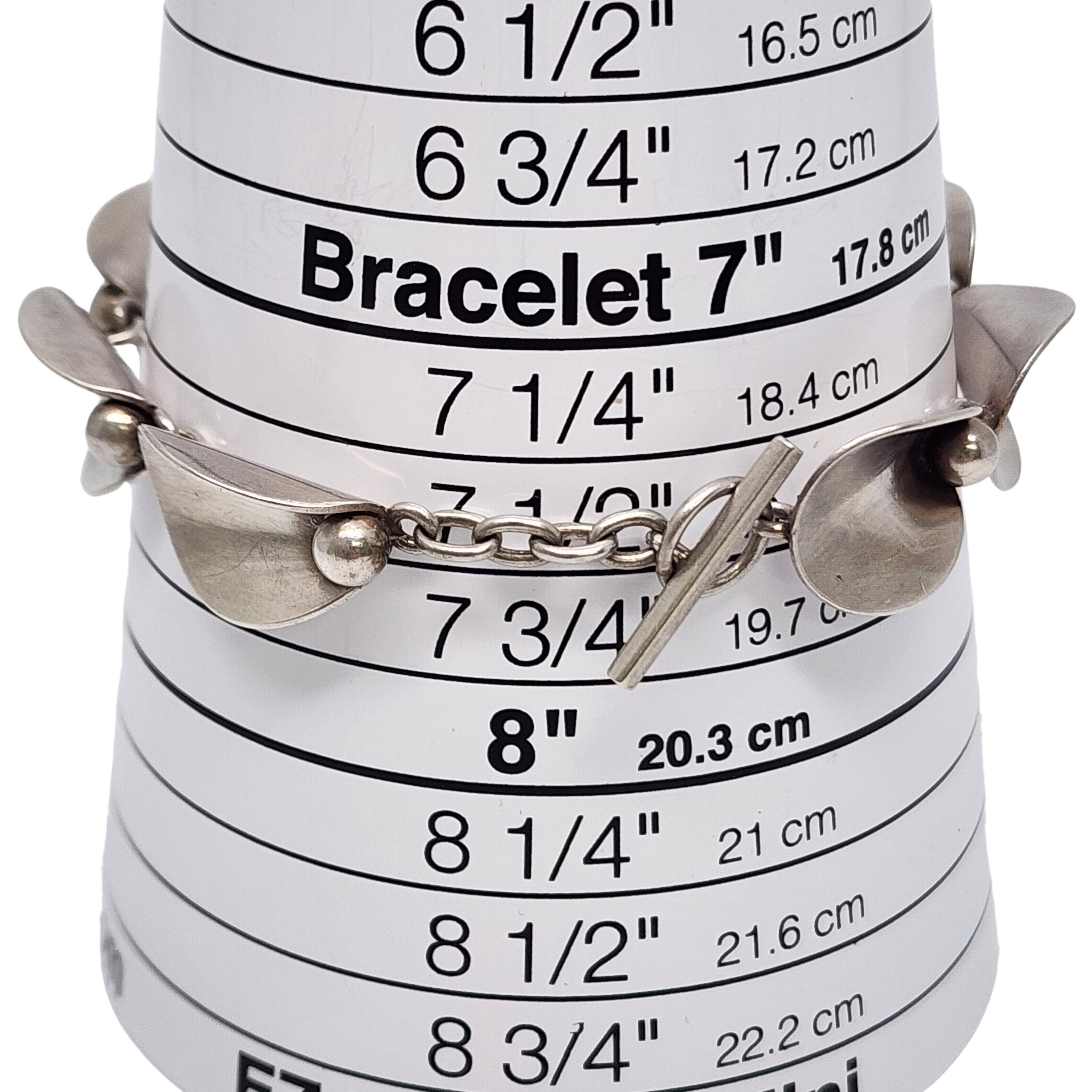 NE From Denmark Sterling Silver Modernist Link Toggle Bracelet #17896 4