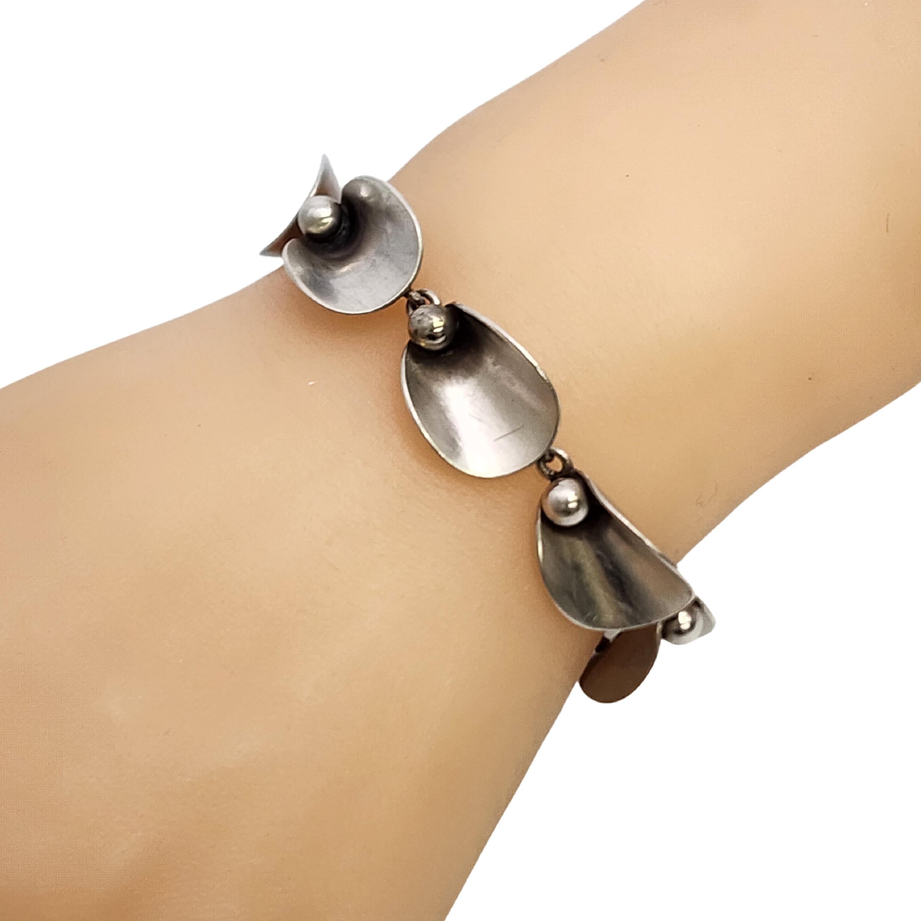 NE From Denmark Sterling Silver Modernist Link Toggle Bracelet #17896 5