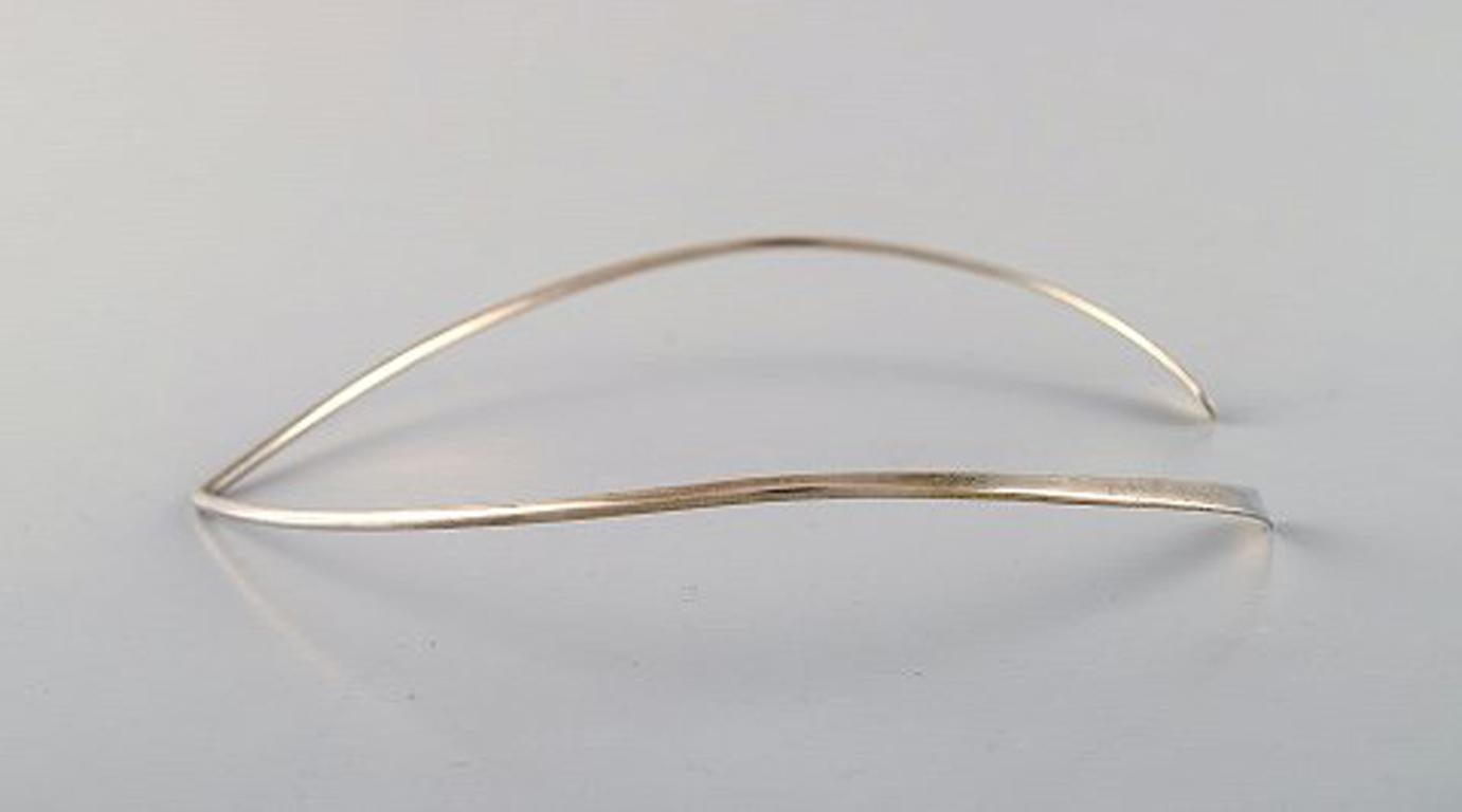 Modern N.E. From Sterling Silver Neck Ring, Danish Design, 1970s For Sale