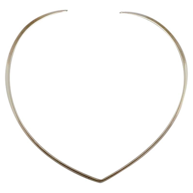 N.E. From Sterling Silver Neck Ring, Danish Design, 1970s For Sale