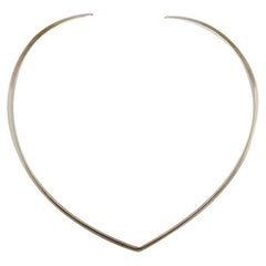 N.E. From Sterling Silver Neck Ring, Danish Design, 1970s