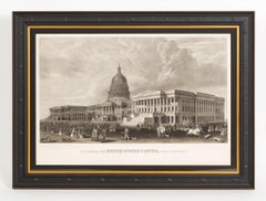N.E. View of the United States Capitol, Washington, DC Antique Proof Print 1858