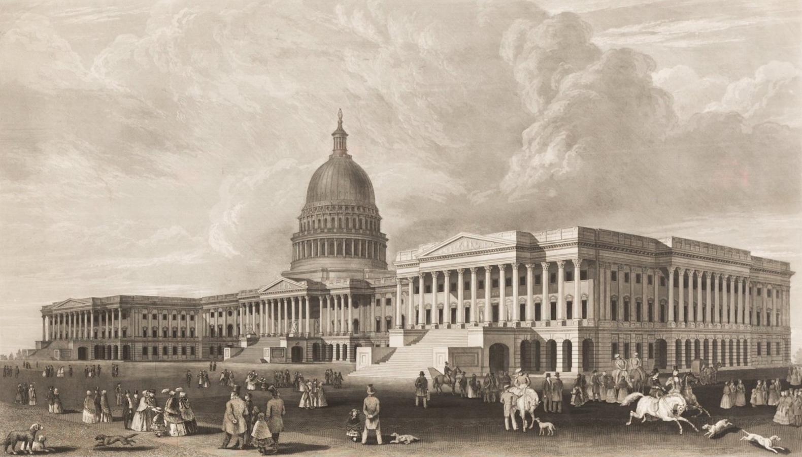 N.E. Ansicht des Kapitols der Vereinigten Staaten, Washington, DC, Antiker Proofdruck 1858 im Angebot 2