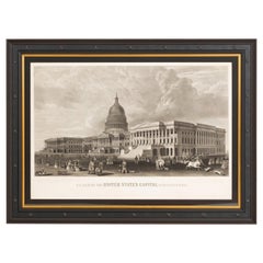 N.E. Vue du Capitole des États-Unis, Washington, DC Impression originale d'un document ancien 1858