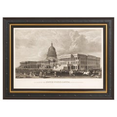 N.E. Vista del Capitolio de los Estados Unidos, Washington, DC Prueba de imprenta antigua 1858