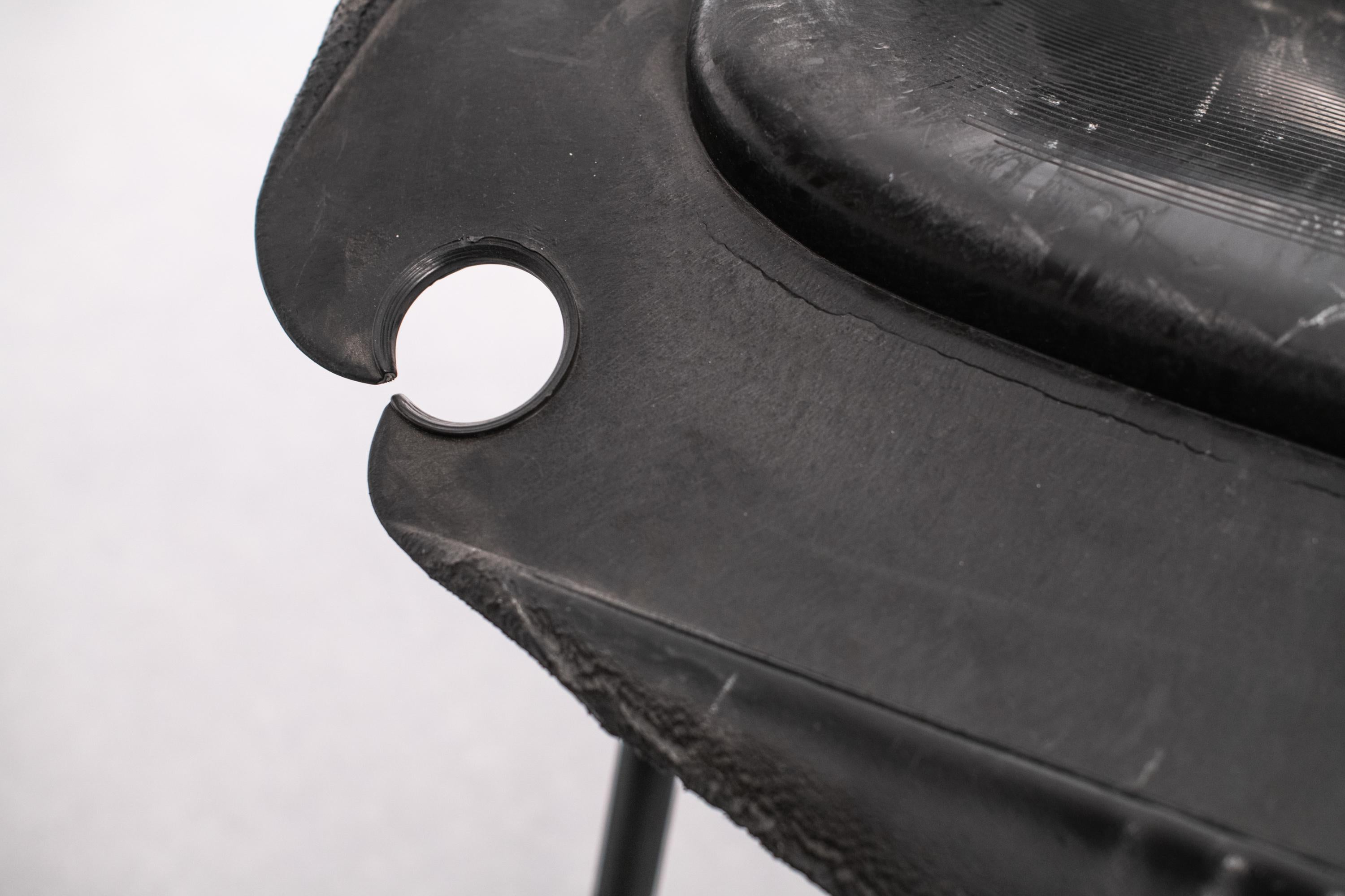 Steel NE02 Armchair – Unique Contemporary Collectible in Black Recycled Plastic For Sale