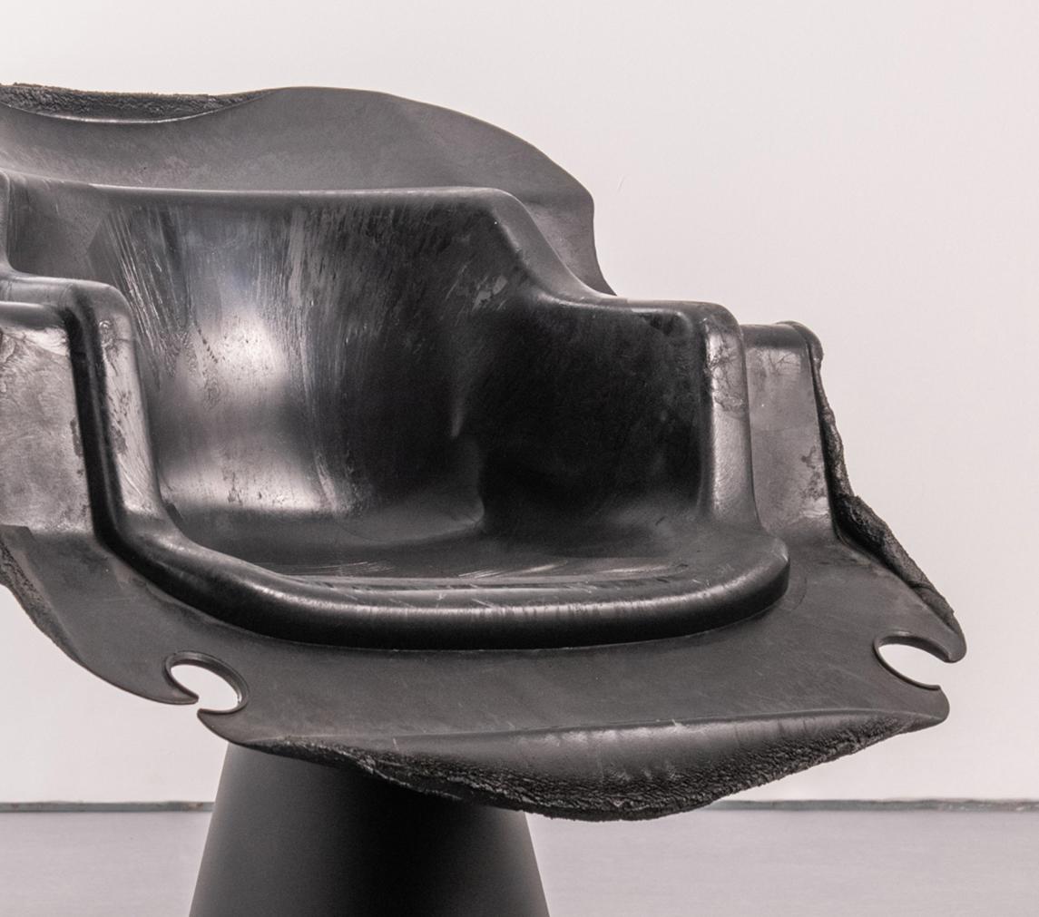 NE02 Armchair – Unique Contemporary Collectible in Black Recycled Plastic For Sale 1