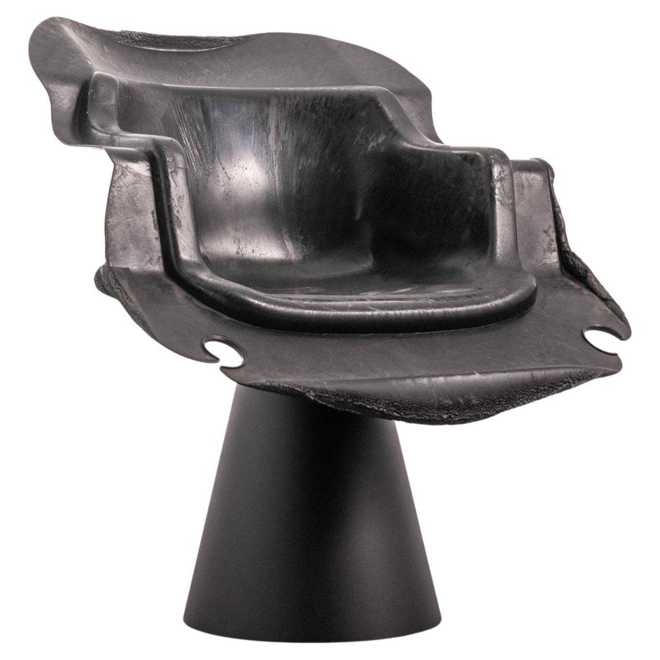 NE02 Armchair – Unique Contemporary Collectible in Black Recycled Plastic