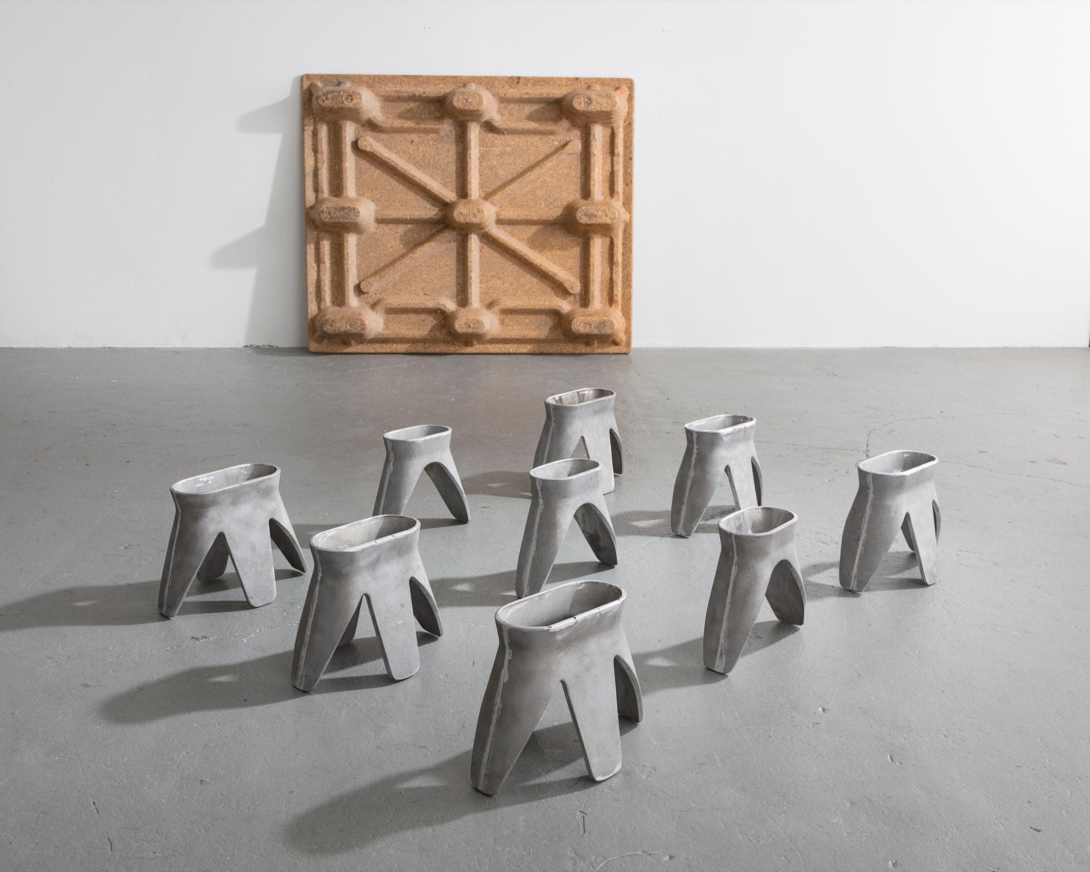 Modern Nea Table in Particleboard, Cast Aluminum, and Glass by Ali Tayar, 1995
