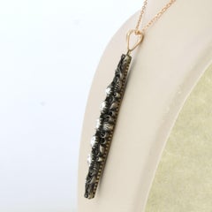 Neacklace and pendant with rose cut diamond up to0.80ct 14k pink gold and silver