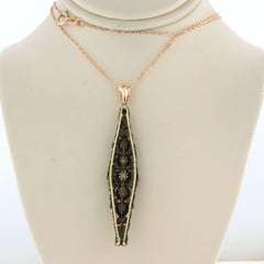 Collar y colgante con diamante talla rosa de hasta 0,80 ct Oro rosa y plata de 14k